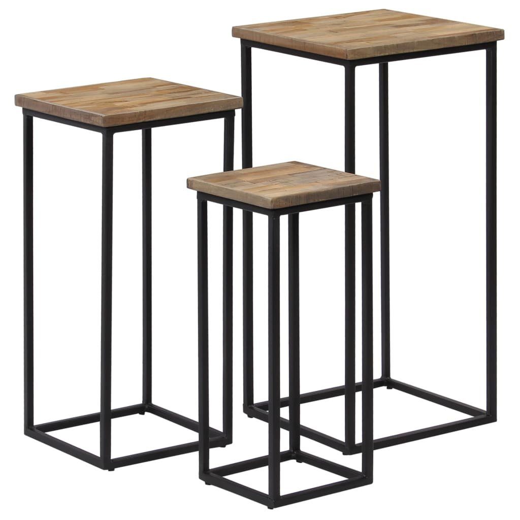 furnicato Beistelltisch Beistelltisch-Set 3-tlg. Recyceltes Teak (3-St)