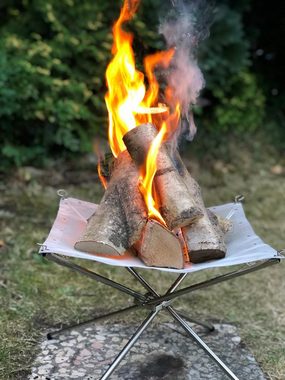 CampFeuer Feuerstelle "Feuerpeter", Mobile Edelstahl Feuerschale