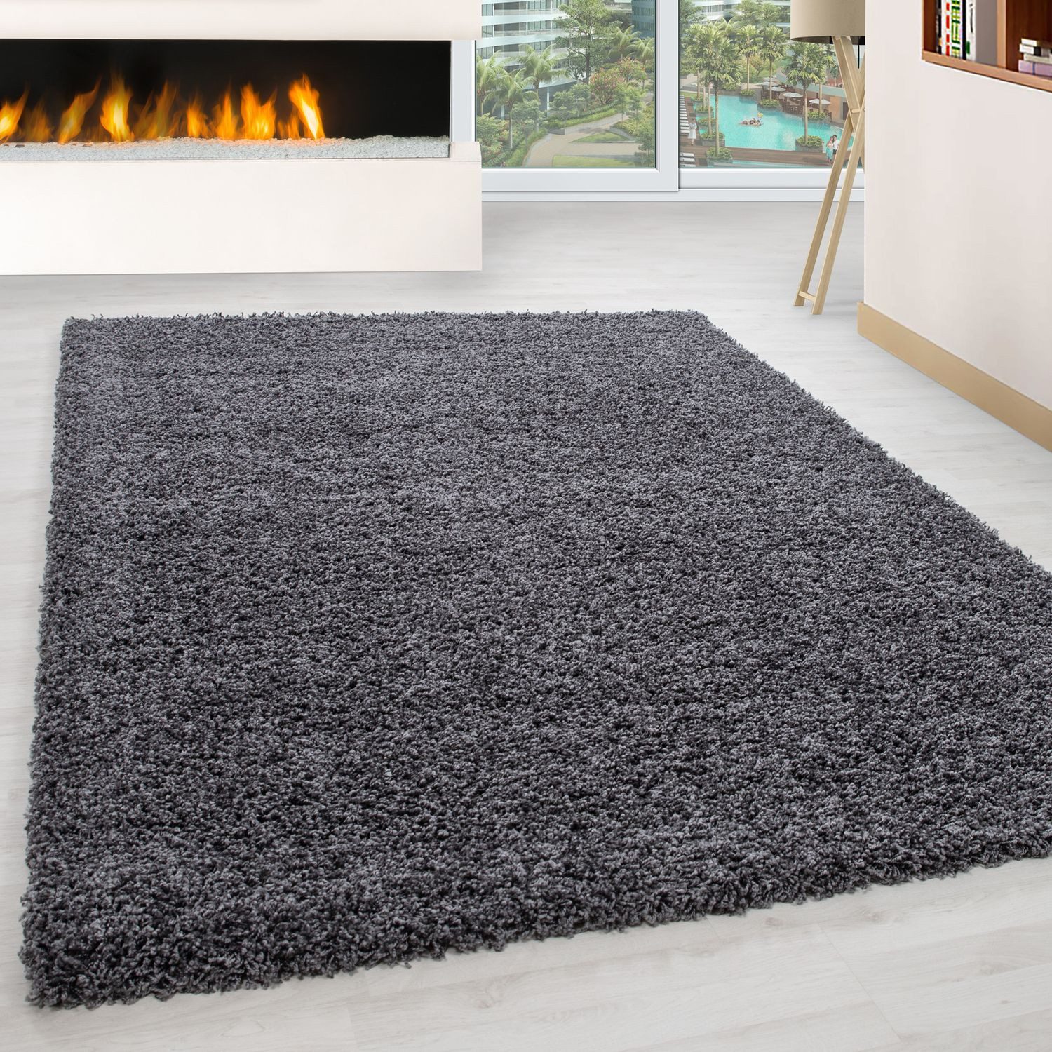 Teppich Boss Teppich Hochflor Teppich Lux Grau, Läufer, Höhe: 30 mm
