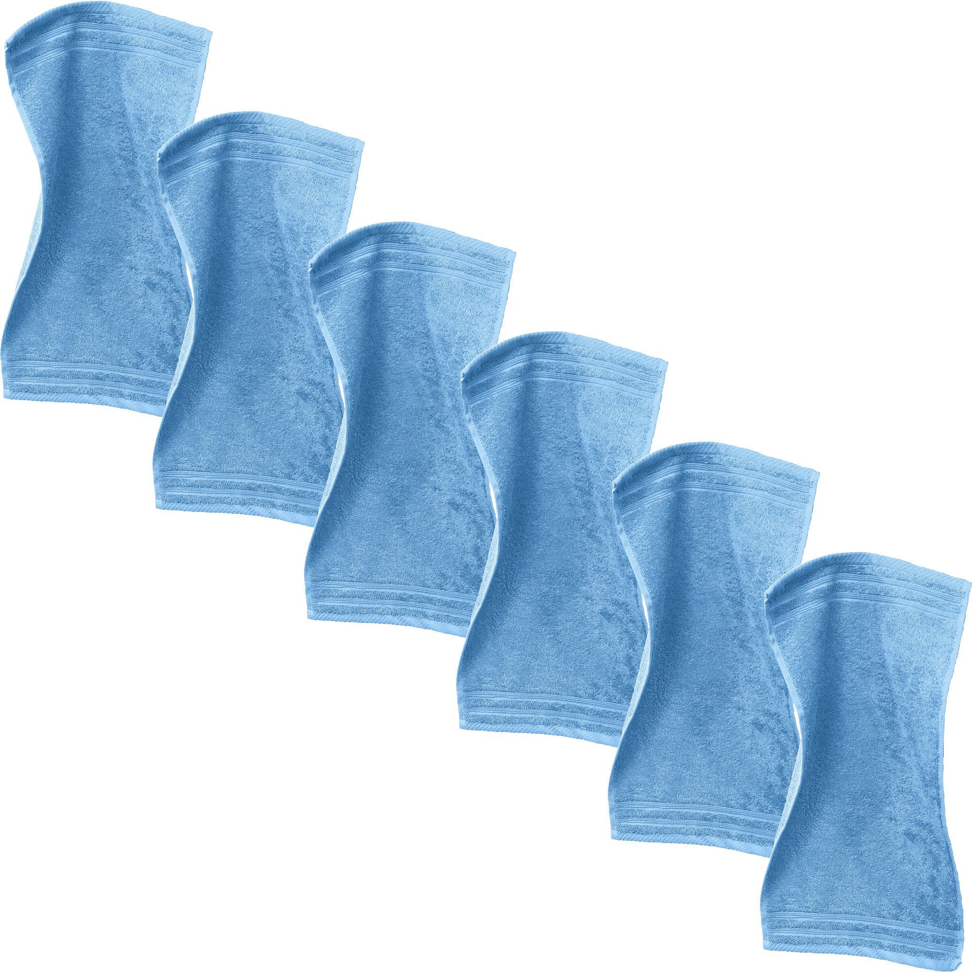 Erwin Müller Gästehandtuch Gästetuch "Heidelberg" 6er-Pack, Frottier, Walk-Frottier Uni