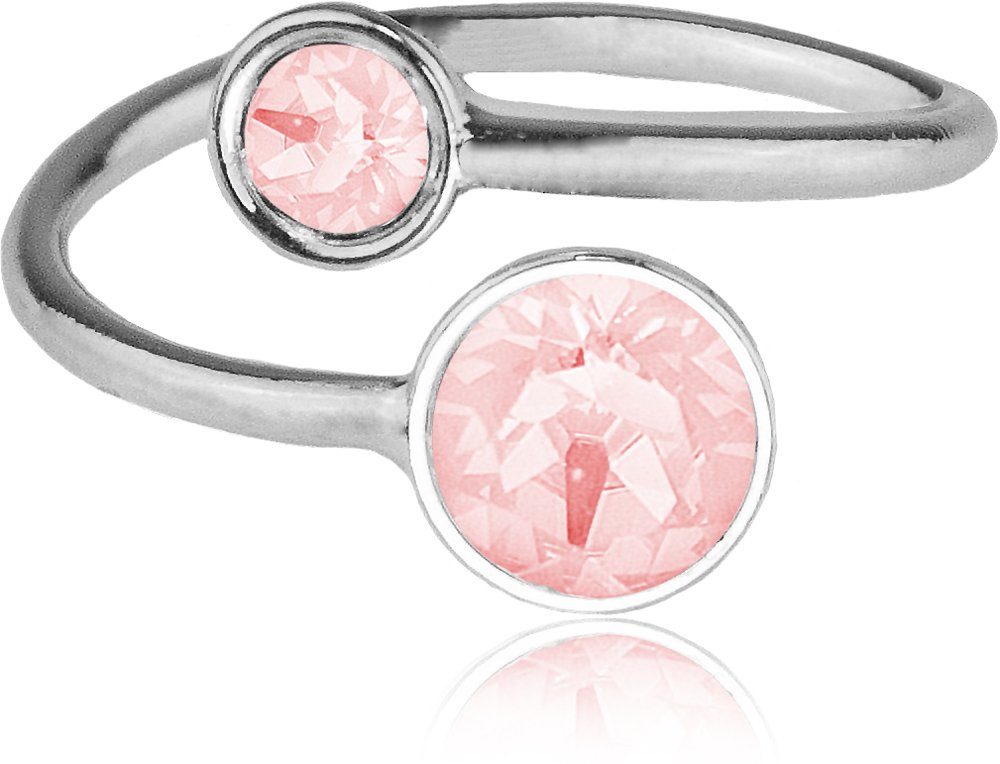 LUISIA® Solitärring "Fjella mit zwei Kristallen von Swarovski®" (inkl. Schmuckbox)