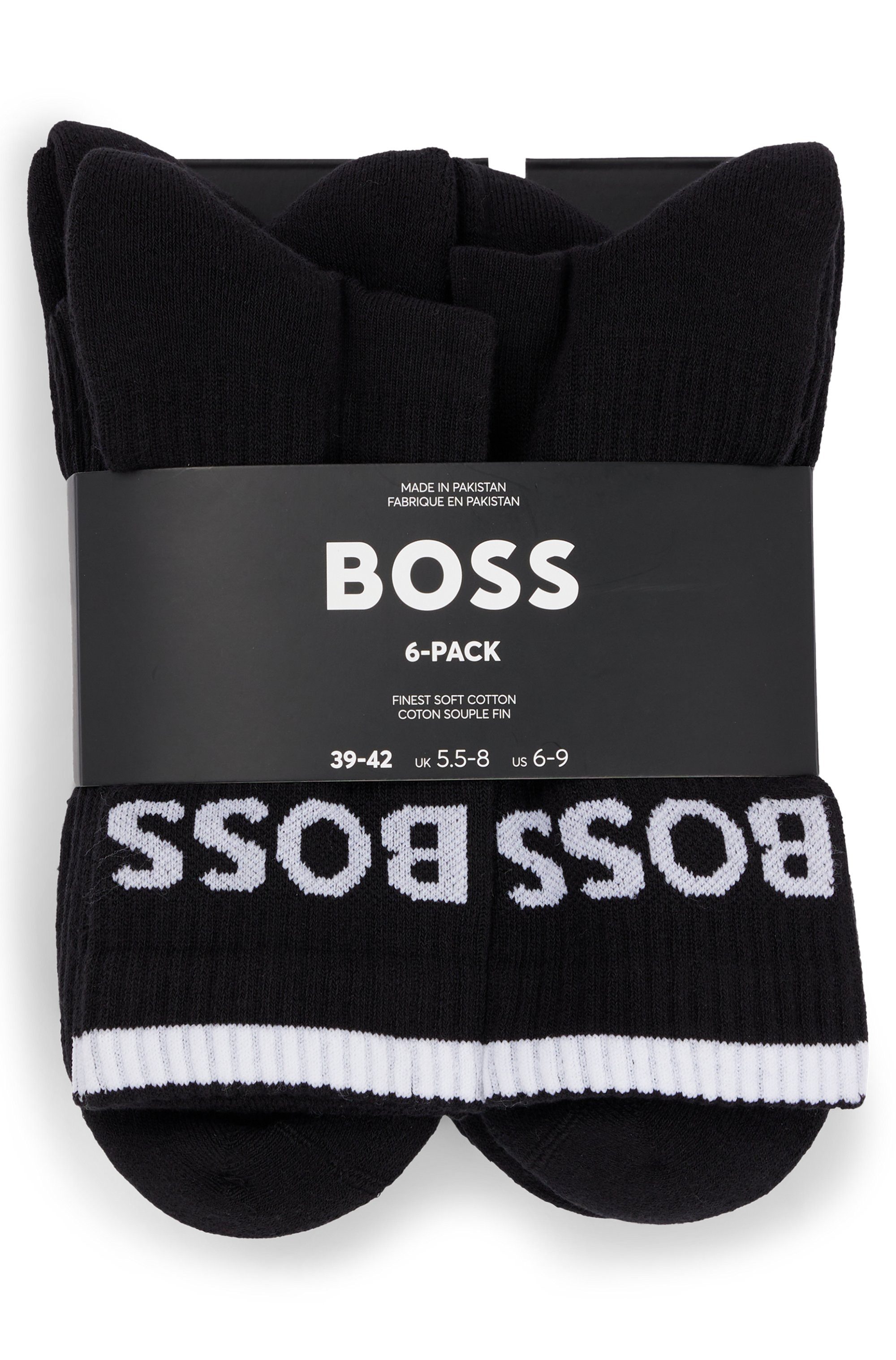 BOSS Businesssocken 6P QS Stripe CC (Packung, 6-Paar, 6er) mit BOSS Schriftzug