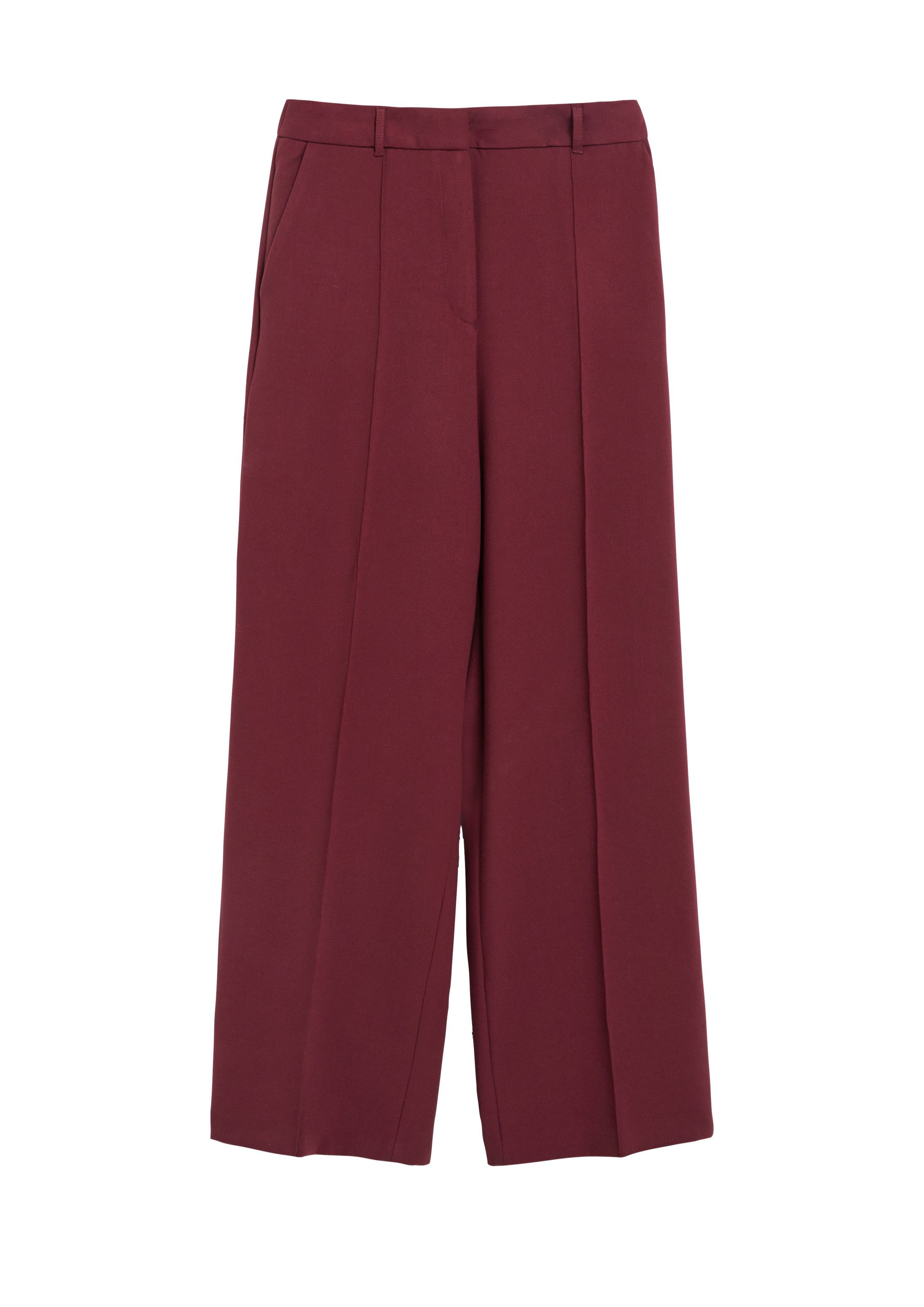 s.Oliver Chinos Hose Wide-Leg-Hose mit Biesen und Elastikbund