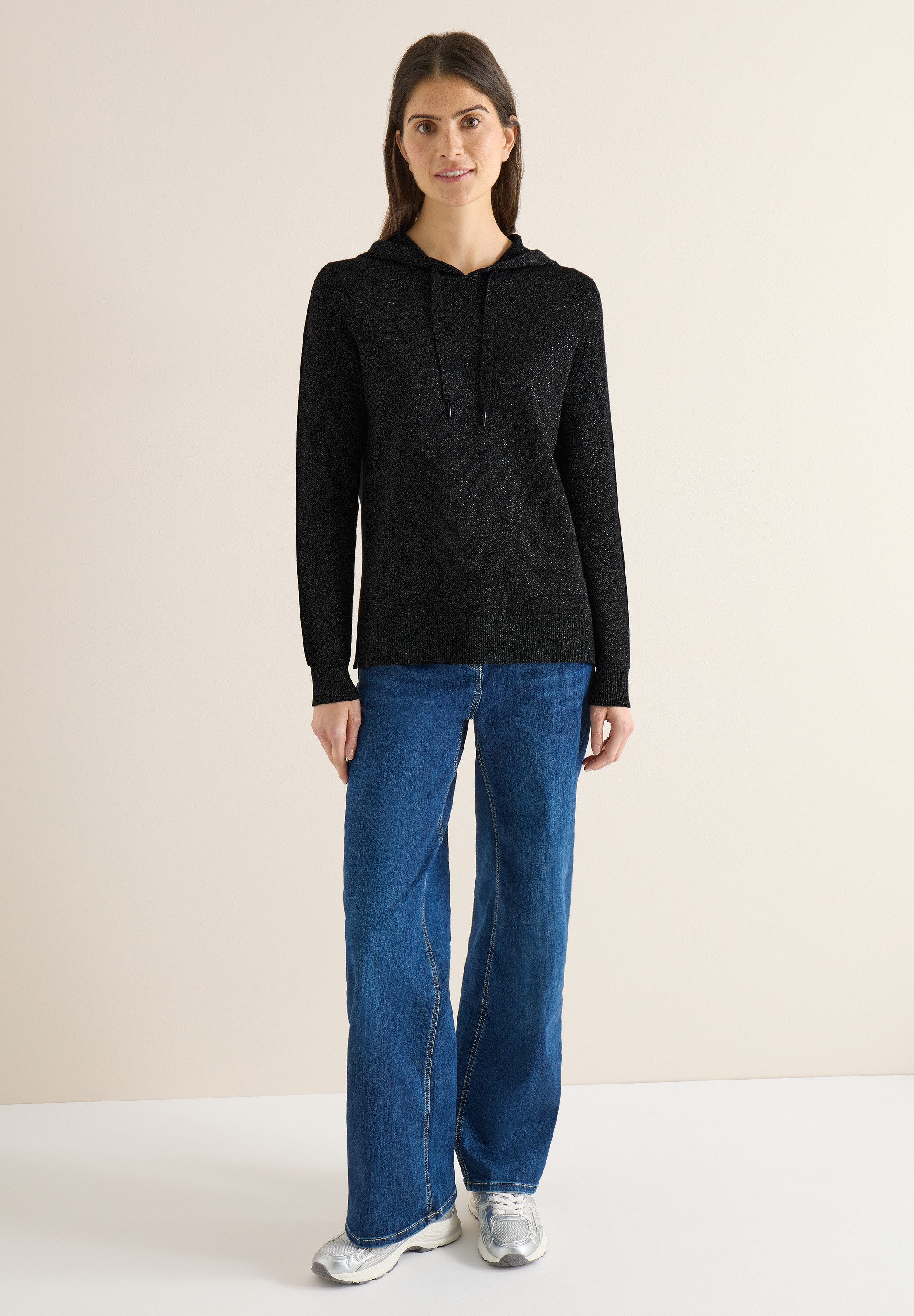 CECIL Kapuzenpullover mit Tape Detail am Ärmel