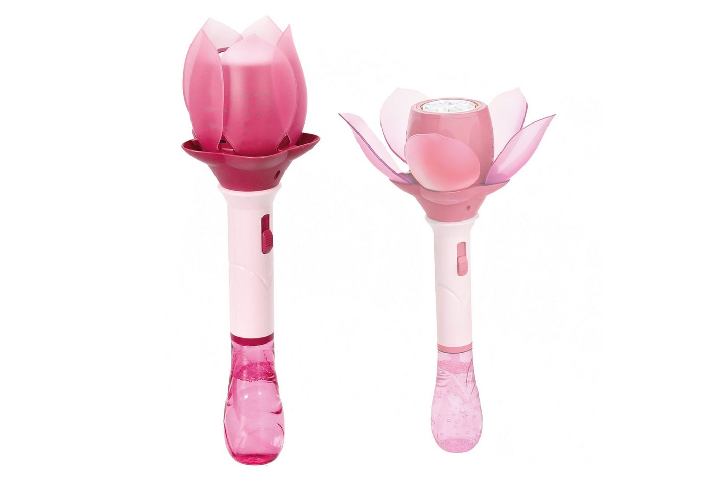 CEPEWA Seifenblasenstab Seifenblasen Lotusblume pink 10x33cm 115ml elektrisch Seifenblasenstab