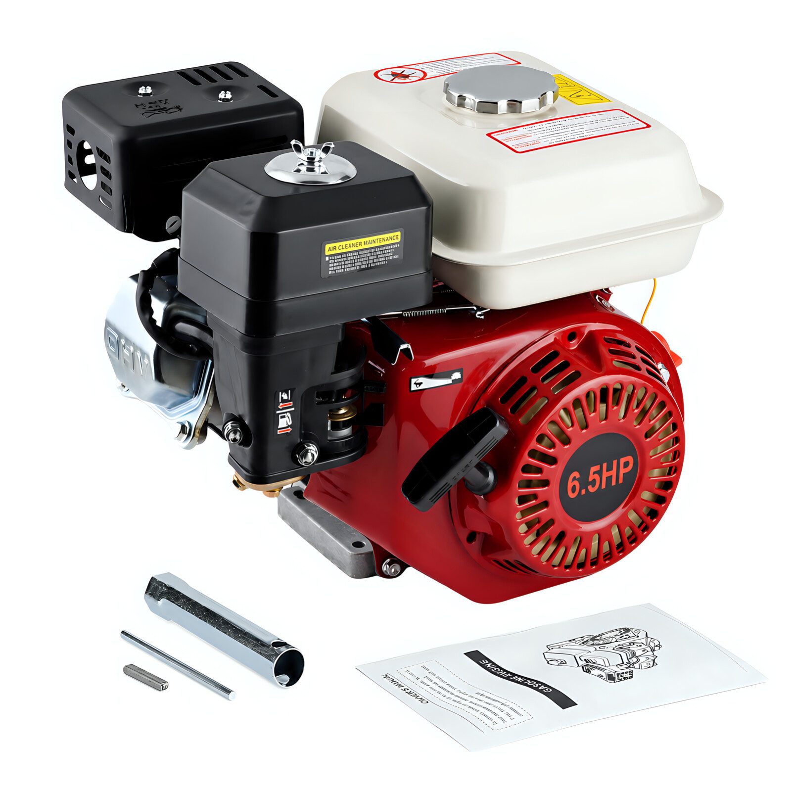GARRYFIZH Stromerzeuger 168F Benzinmotor 4-Takt 6.5 PS Standmotor 20mm Welle für Rasenmäher, 4,8 in kW, (Set, 1-tlg), Universeller Ersatzmotor OHV 196ccm für Garten- und Baumaschinen