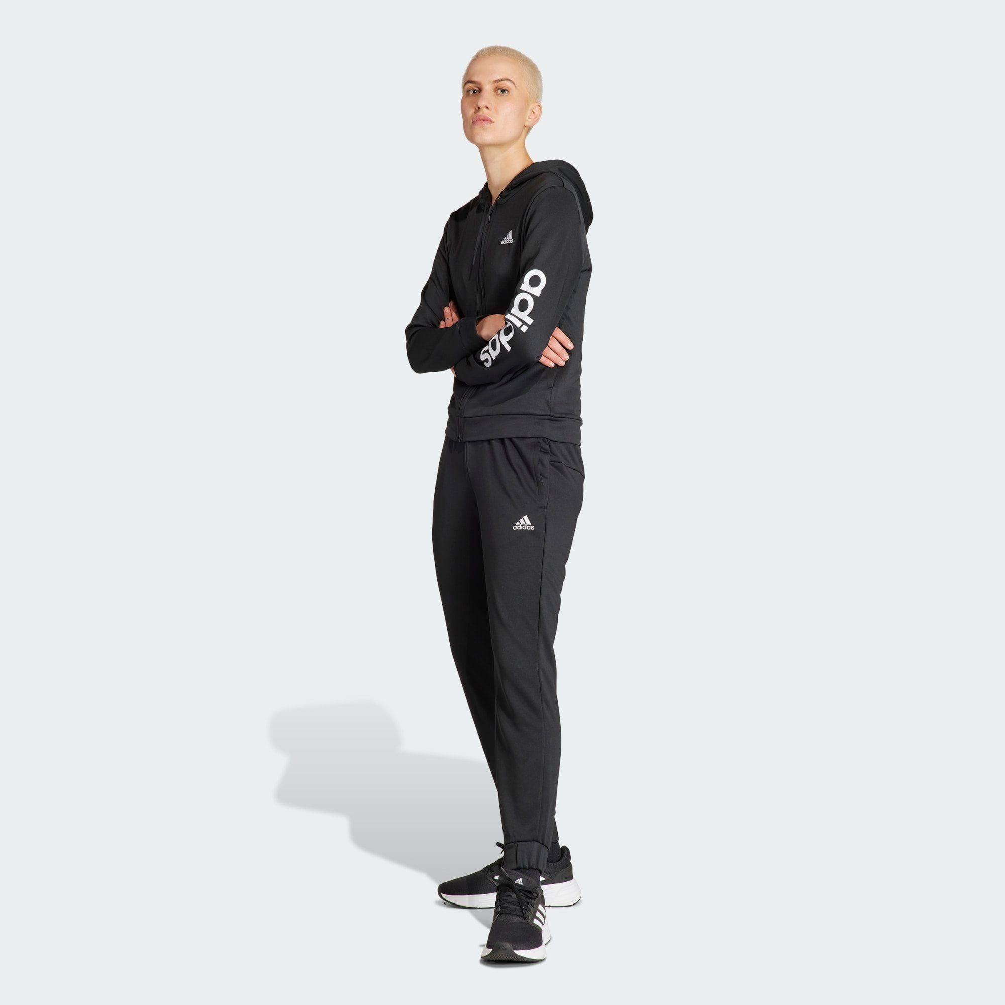 adidas Sportswear Trainingsanzug LINEAR TRAININGSANZUG Black / White