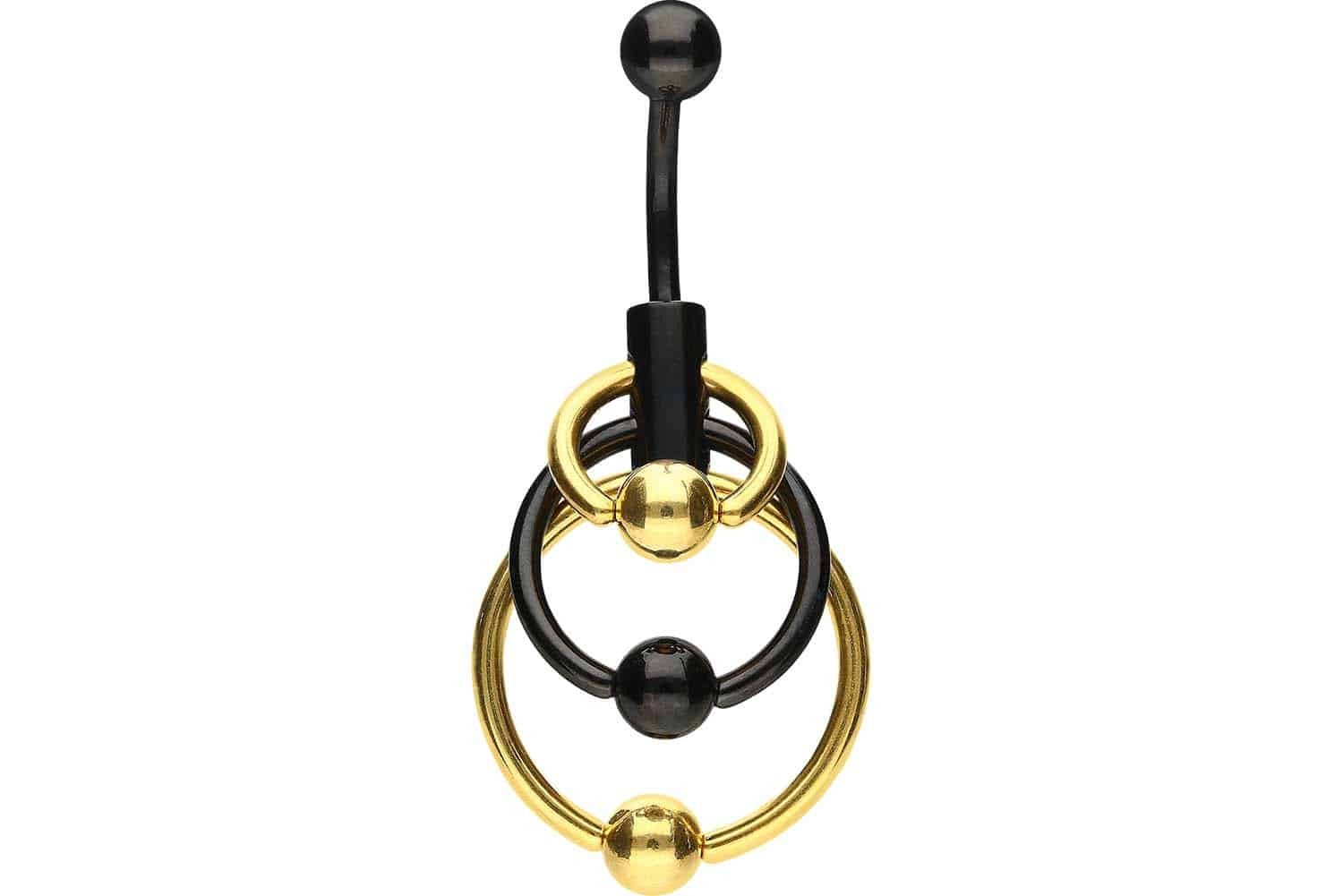 PIERCINGLINE Bauchnabelpiercing Chirurgenstahl Bananabell 3 KLEMMKUGELRINGE günstig online kaufen