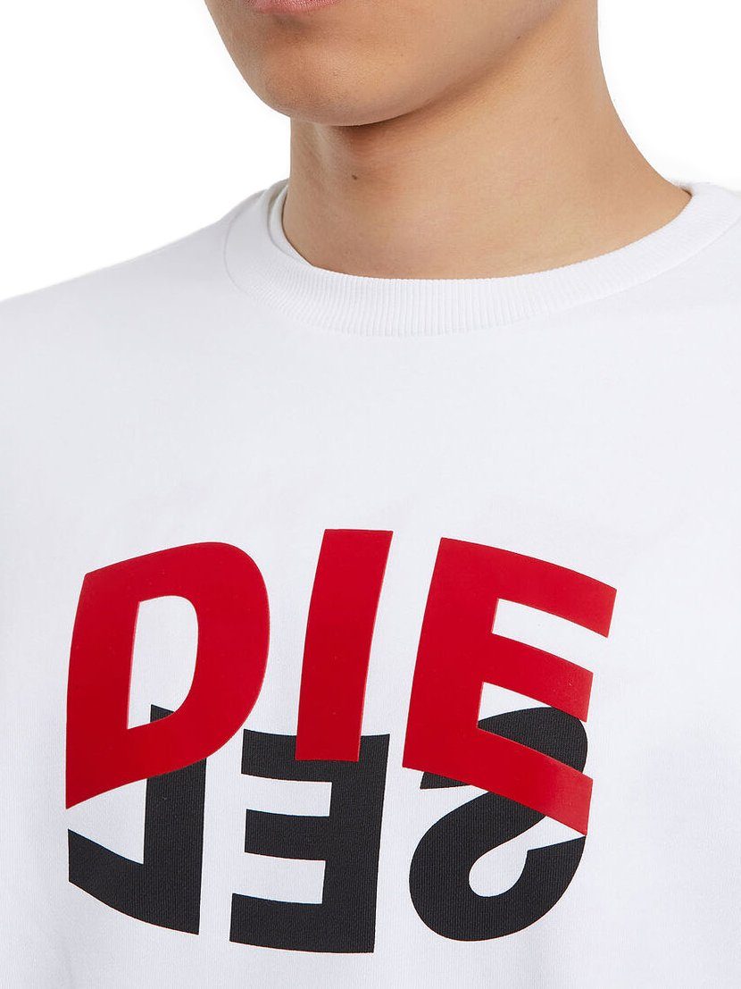 Diesel Sweatshirt Regular Fit Supersoft Pullover - S-GIRK-N80 Weiß günstig online kaufen