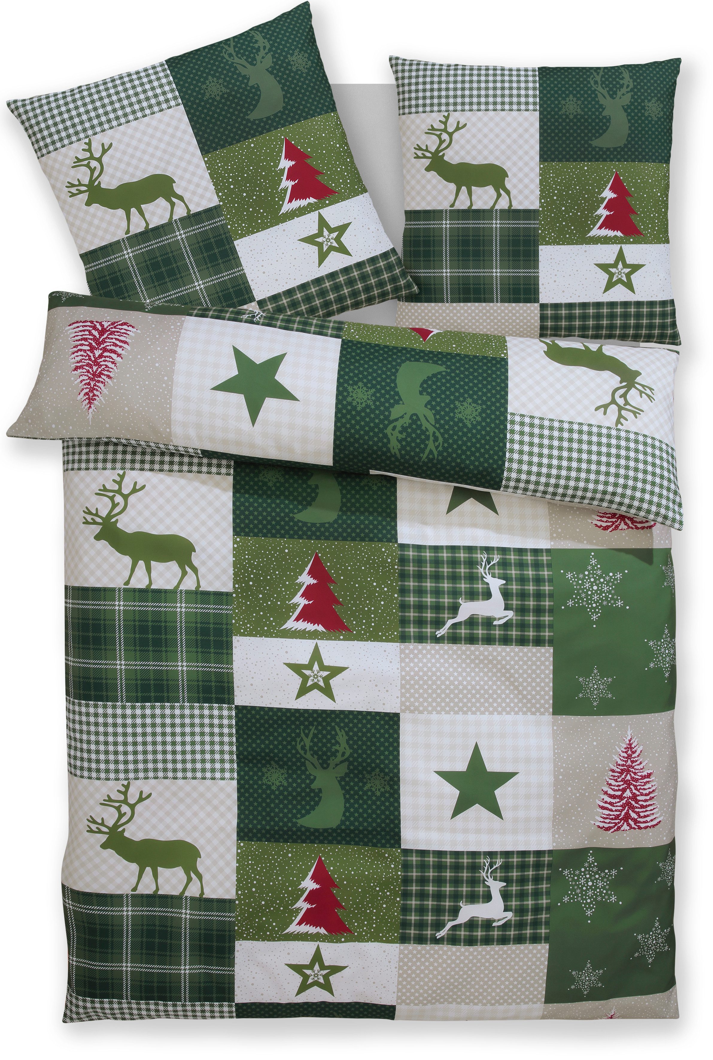 OTTO home Bettwäsche Nicholas, Microfaser, 2 teilig, Weihnachtsbettwäsche, günstig online kaufen