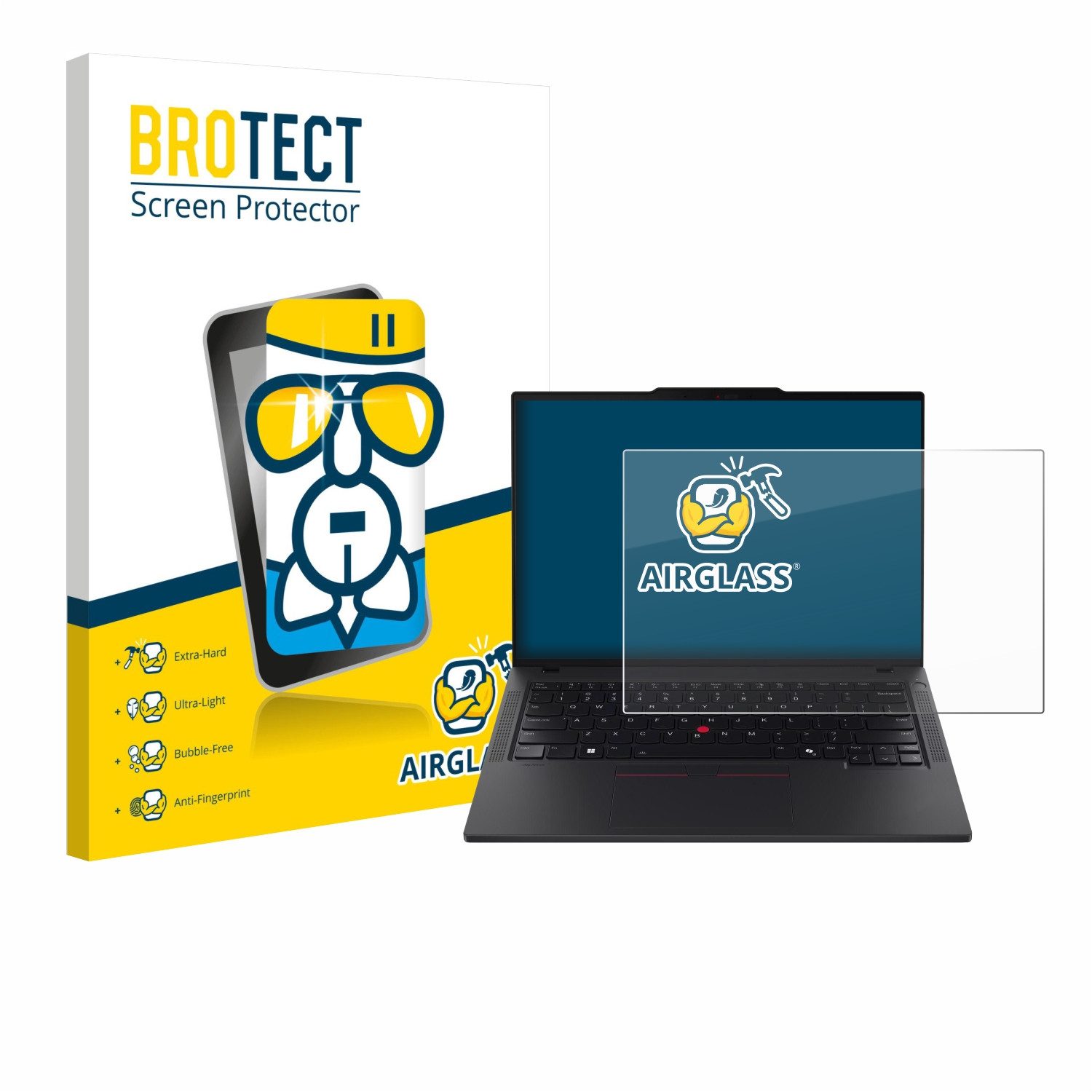 BROTECT Displayschutzglas Folie für Lenovo ThinkPad T14 Gen 6, Schutzfolie Glas Panzer Display Schutz klar