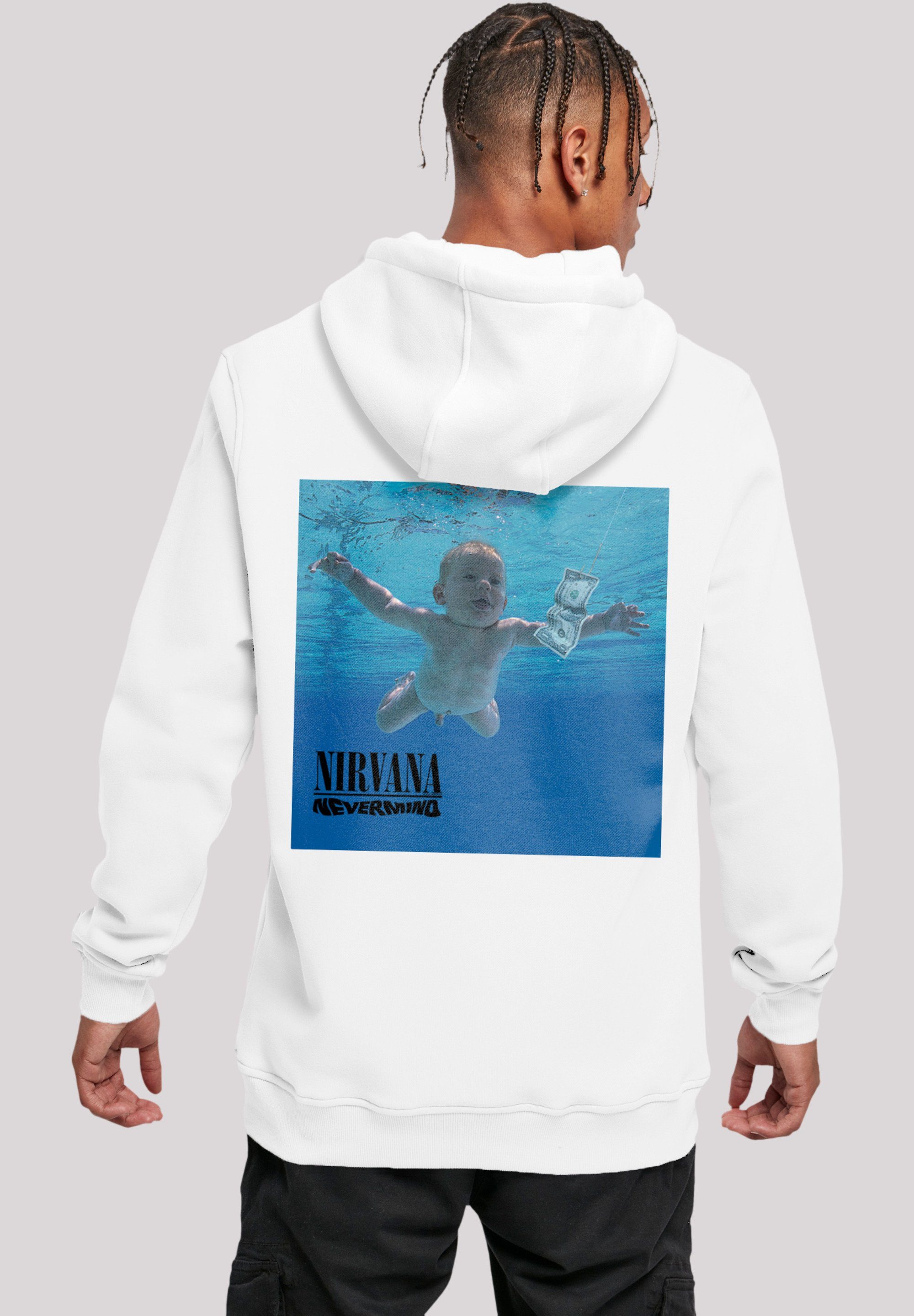 F4NT4STIC Kapuzenpullover Nirvana Rock Band Nevermind Album Premium Qualität weiß