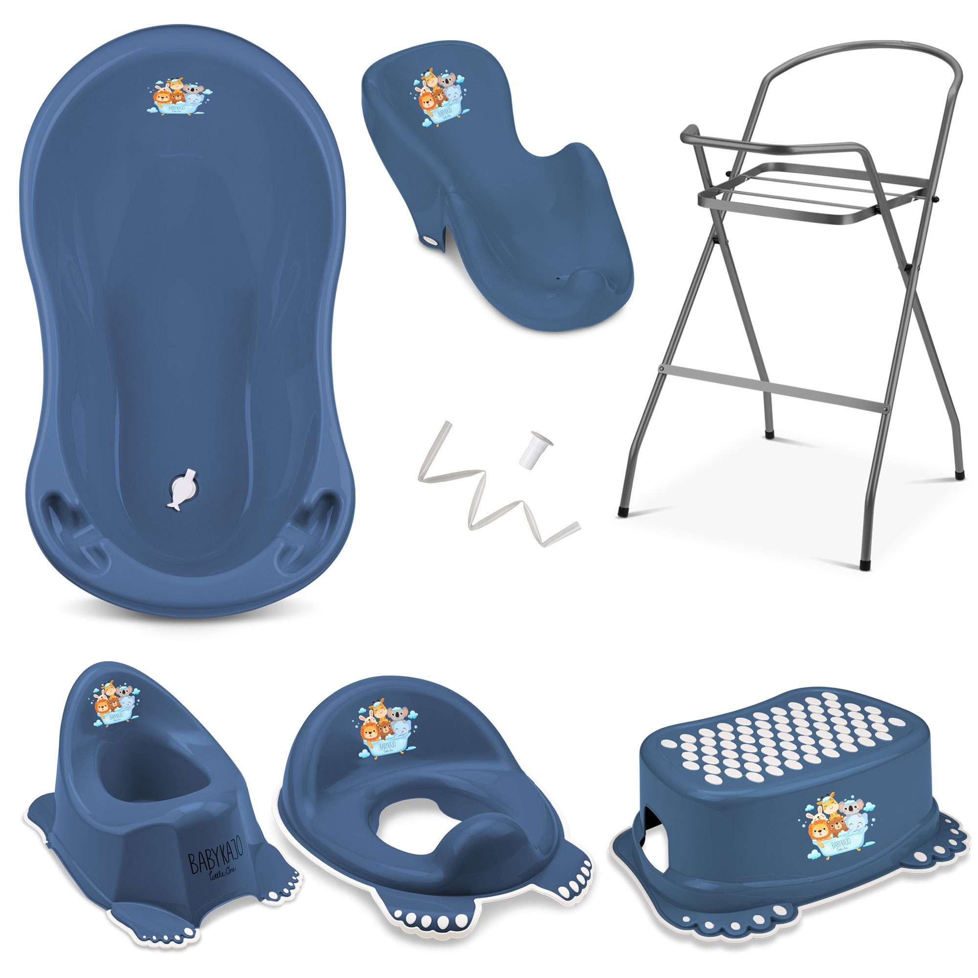 Babykajo Babybadewanne, (Teile, 7-tlg), Baby Badewanne mit Gestell + Badesi günstig online kaufen