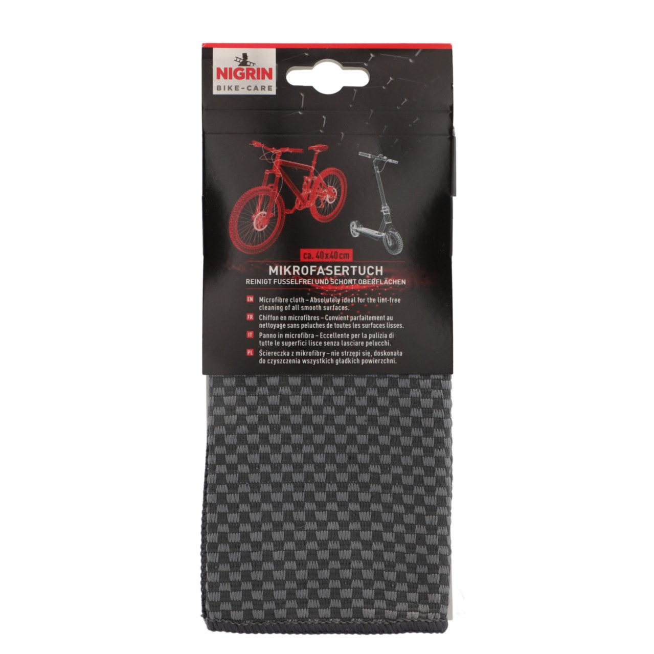 NIGRIN Nigrin Bike Care Mikrofasertuch doppelseitig 2in1 Mikrofasertuch (Aluminium)