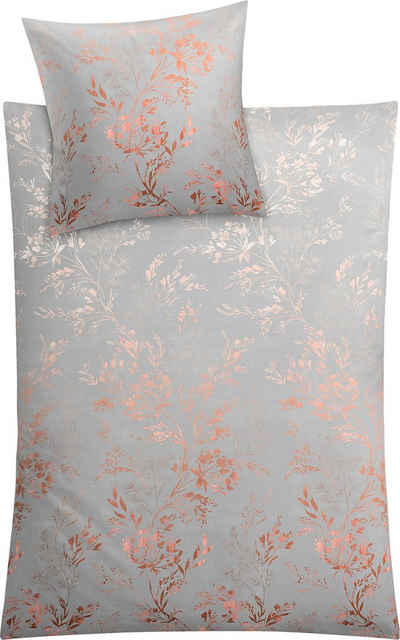 Bettwäsche Kate in Gr. 135x200 oder 155x220 cm, Kleine Wolke, Mako-Satin, 2 teilig, Bettwäsche aus Baumwolle, elegante Bettwäsche mit floralem Muster