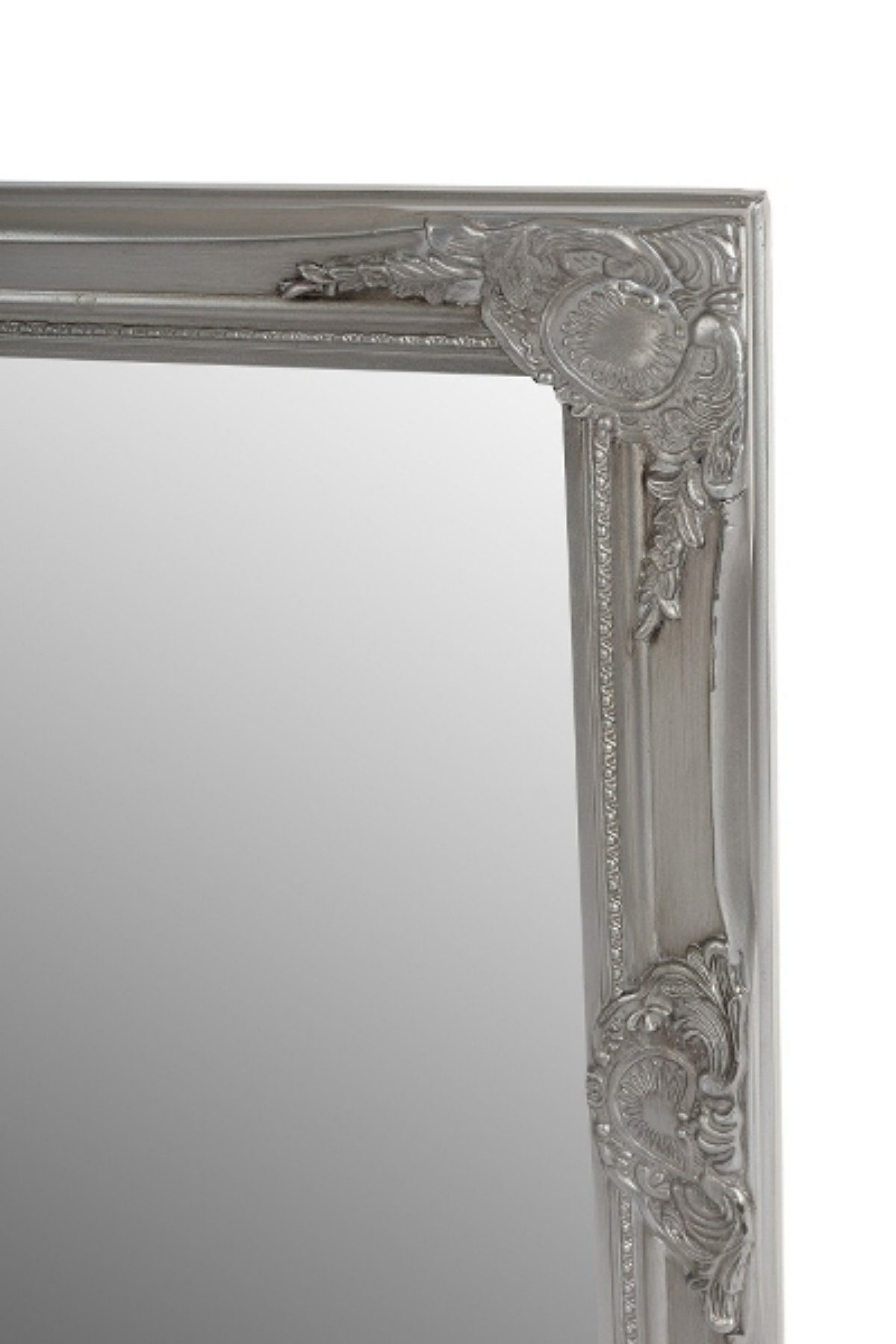 silber Spiegel silber Wandspiegel barock elbmöbel Stil Barock Spiegel: 132cm 132x72x7 cm Wandspiegel Holz,