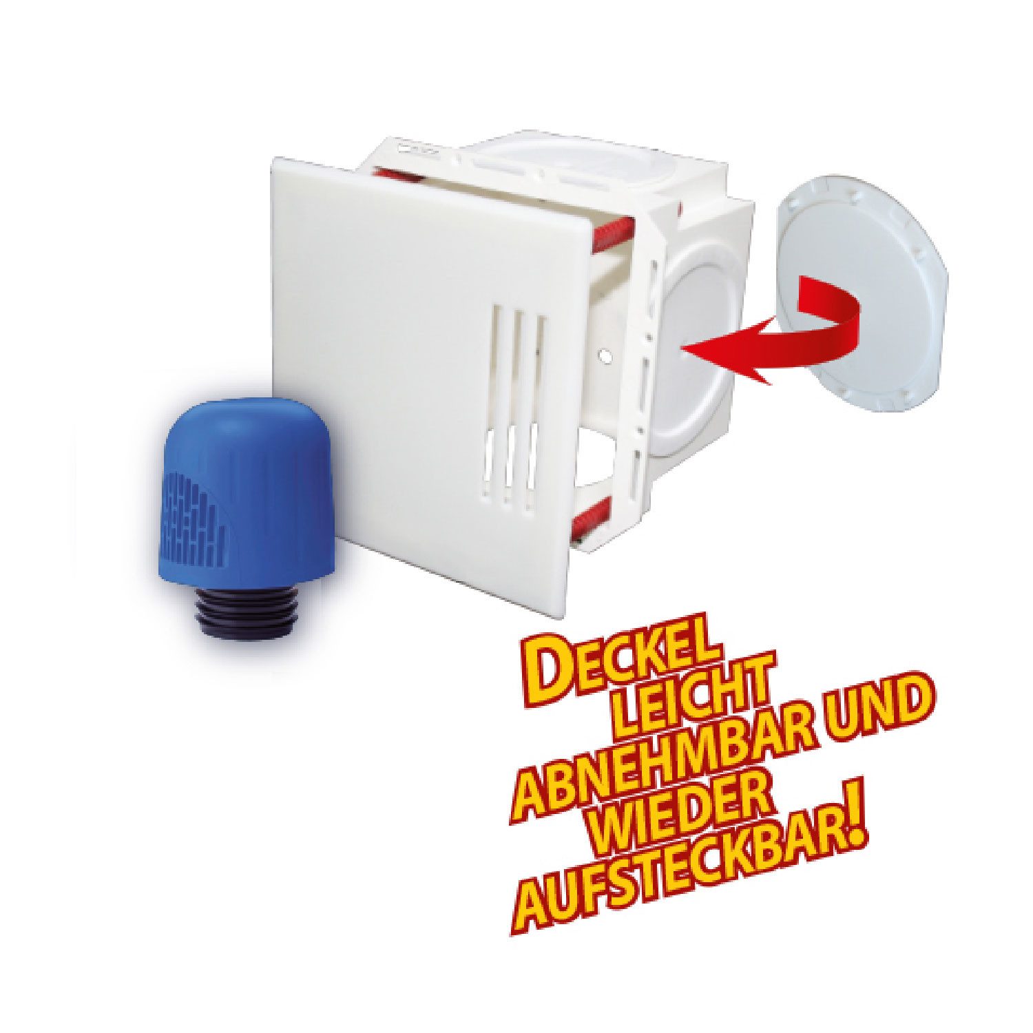 Haas Otto Ablaufrohr OHA-Kunststoff-Wandeinbaukasten klein mit Blende mit Rohrbelüfter, 90 °