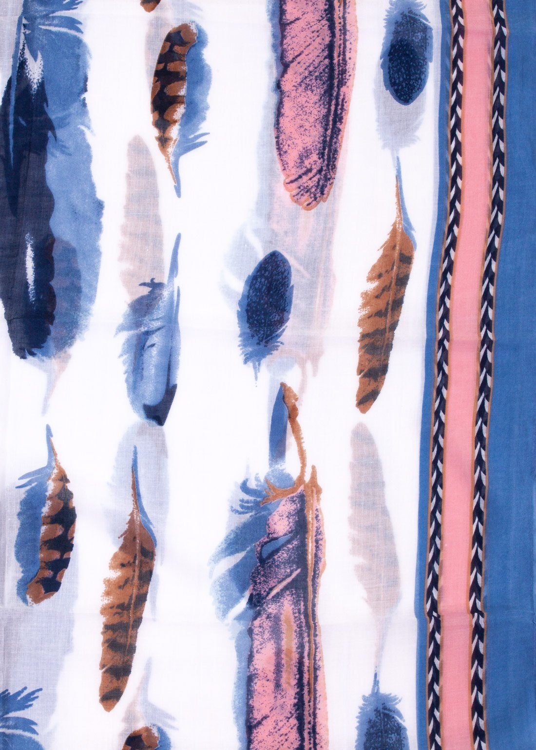 Faera Loop, Damen Schal gemalte Federn weich und leicht Damen Loop Rundscha günstig online kaufen