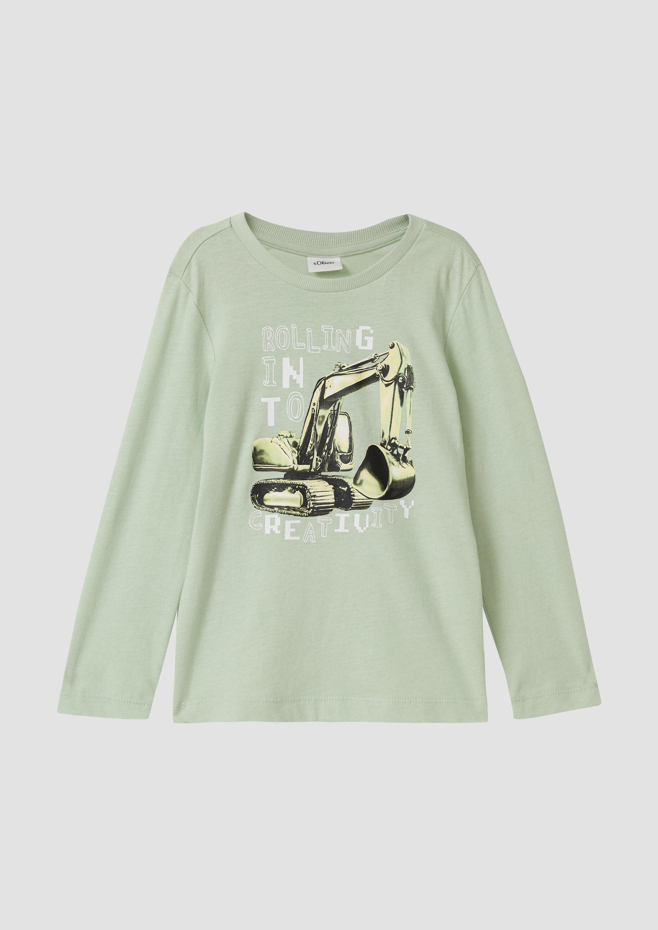 s.Oliver Langarmshirt T-Shirt Langarm-Shirt mit Frontprint