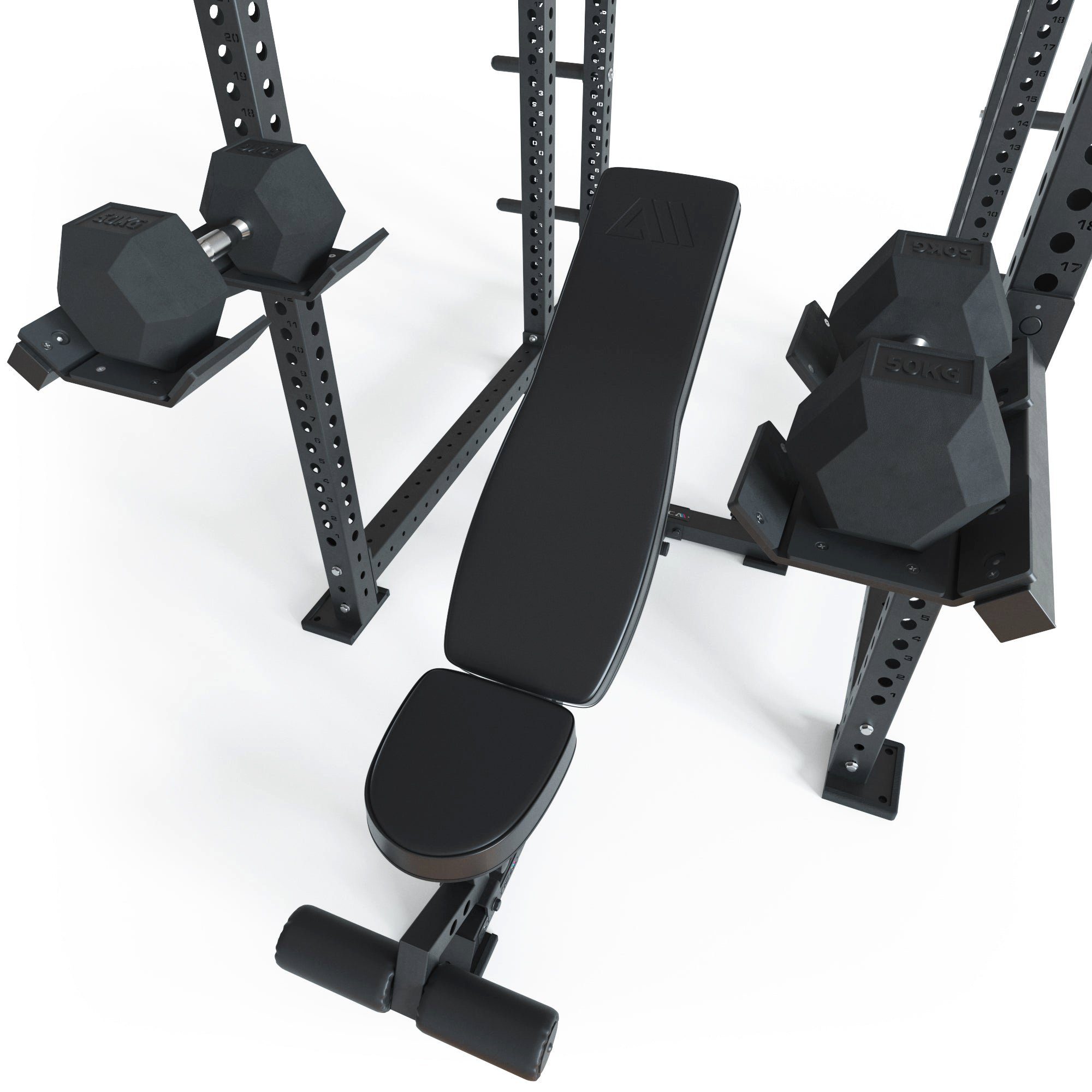 ATLETICA Montage Power Power Rack R8 am Kurzhantel-Ablagen, Einfache Rack