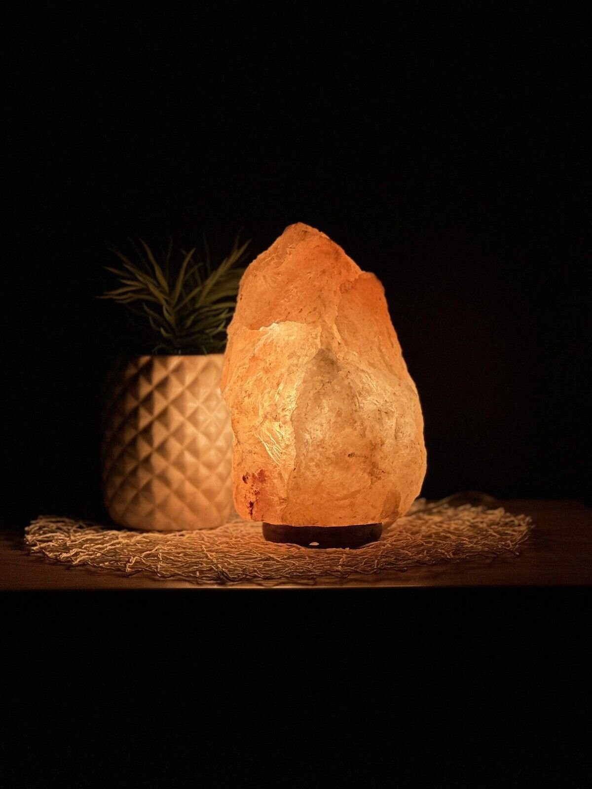 Salzlampe IhrHauz Größen, Warmweiß Verschiedene Natürliche Salzkristall-Tischlampe Tischlampe Himalaya