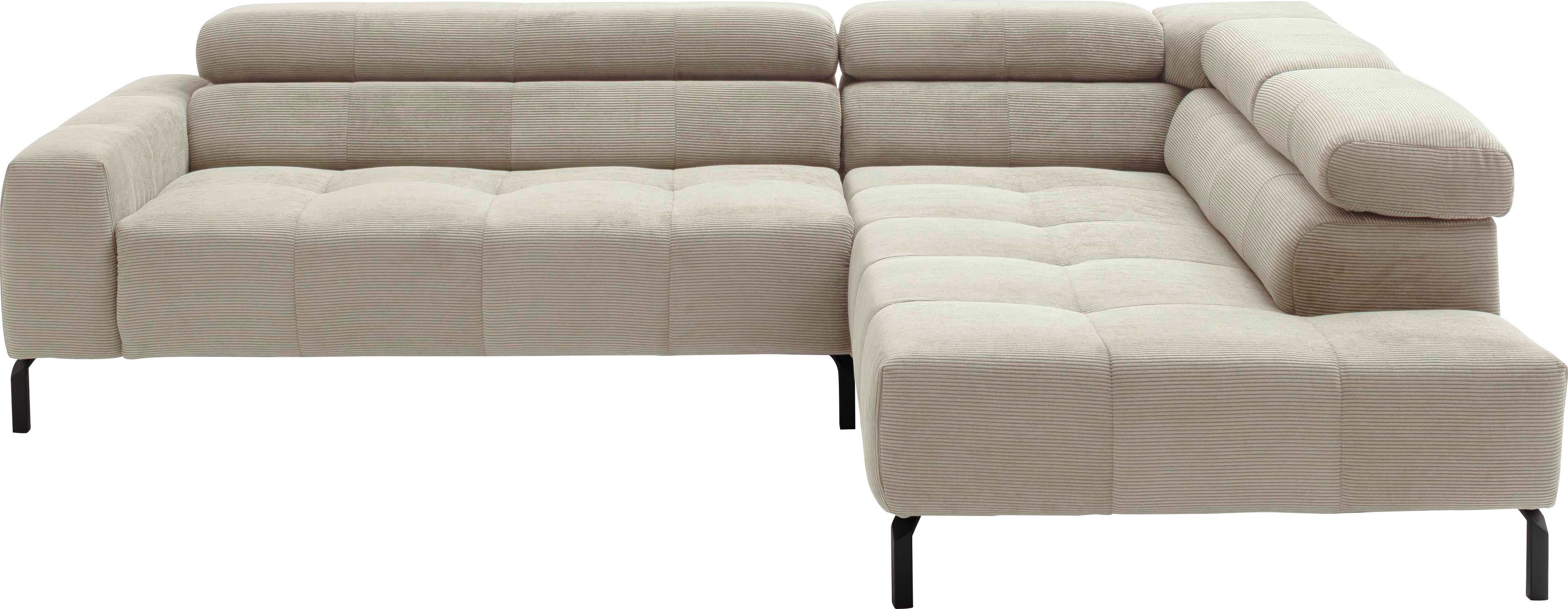 Places of Style Ecksofa "Claya, L-Form, incl. Kopfteilverstellung, Breite 2 günstig online kaufen
