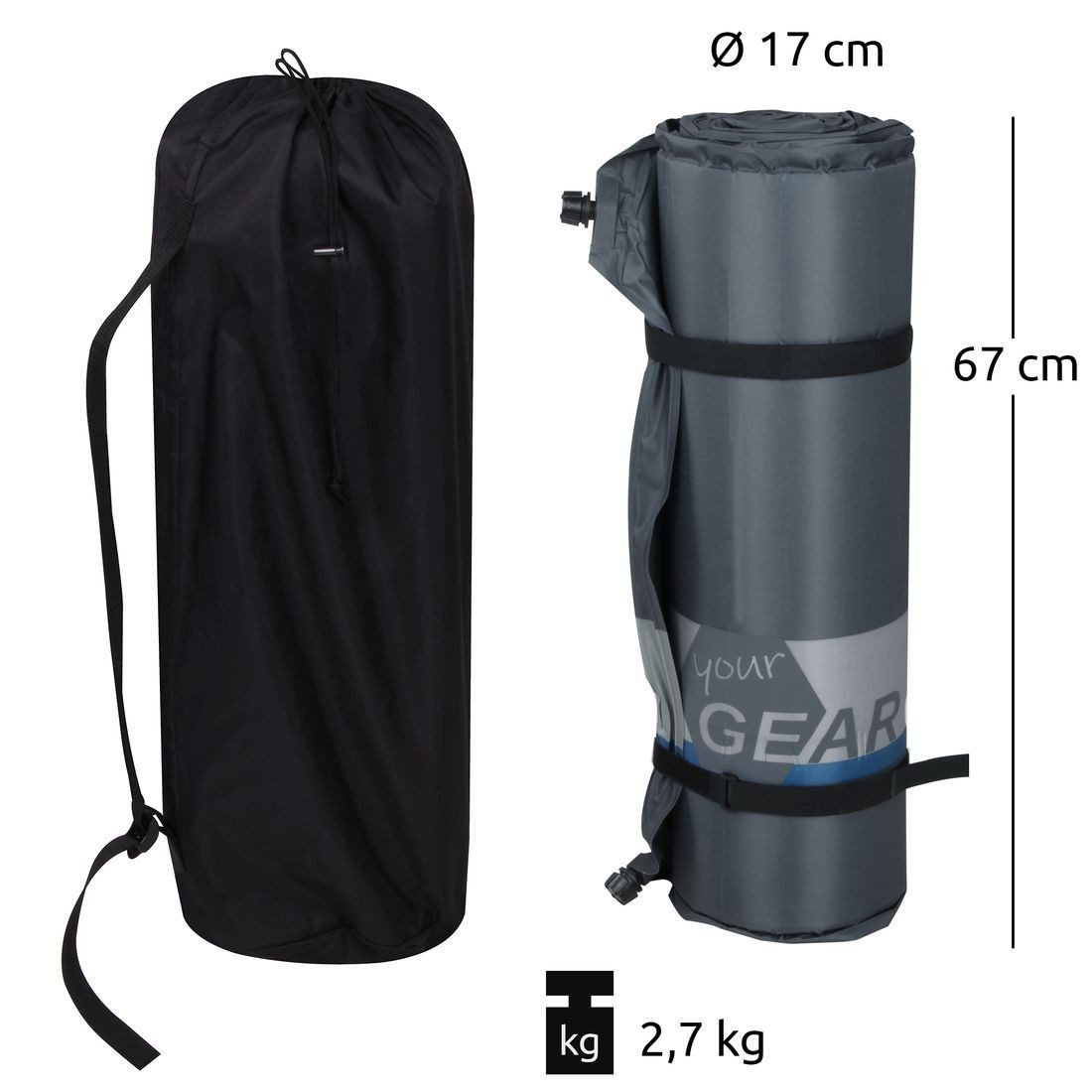 cm wasserdichte 700 ISO Isomatte selbstaufblasbare Luftbett Isomatte yourGEAR 200x63x7 Thermo-Matte yourGEAR Luftmatratze