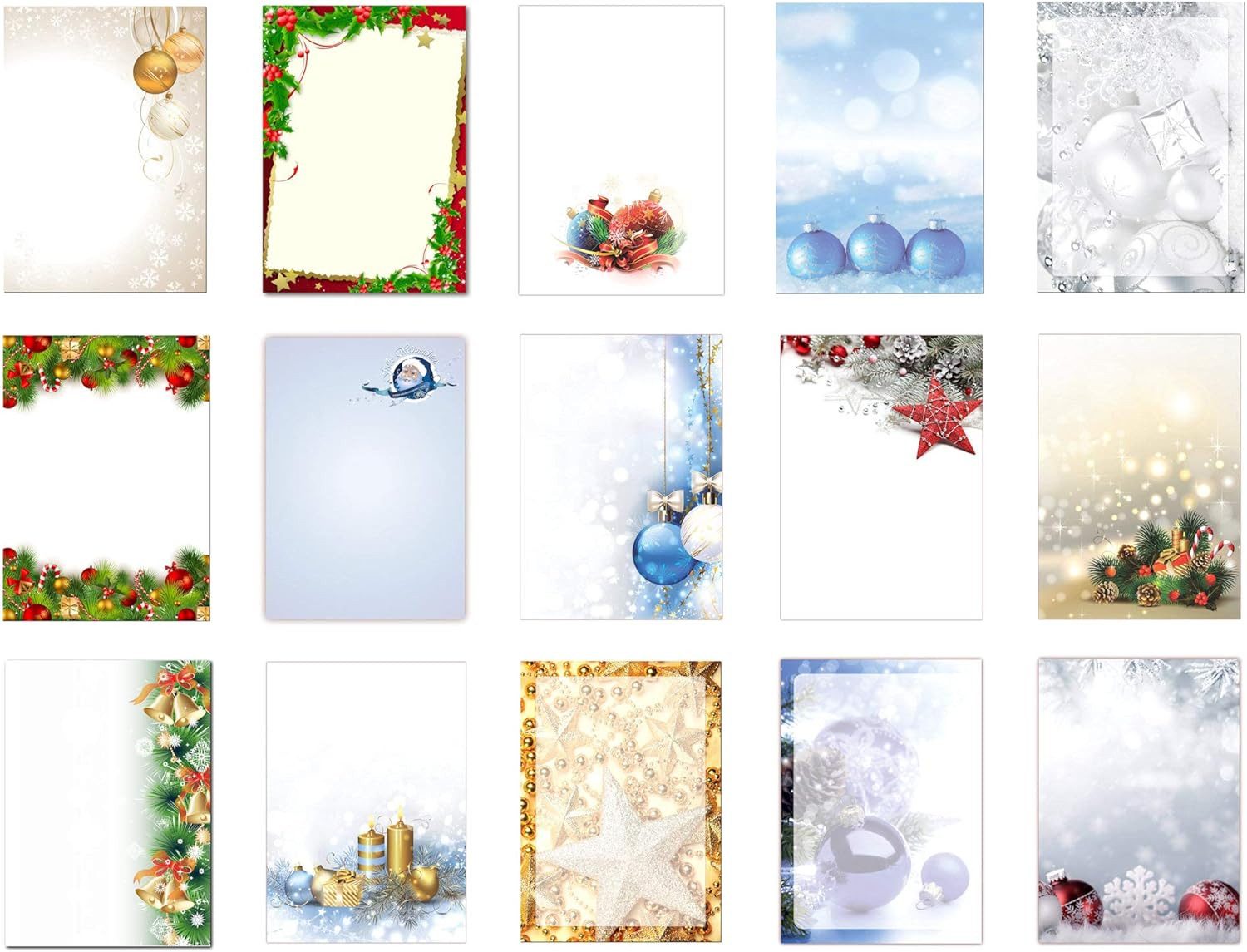 Briefpapier Motivpapier Mega Set Weihnachten Kugeln Sterne Kristalle (MPA-5231)