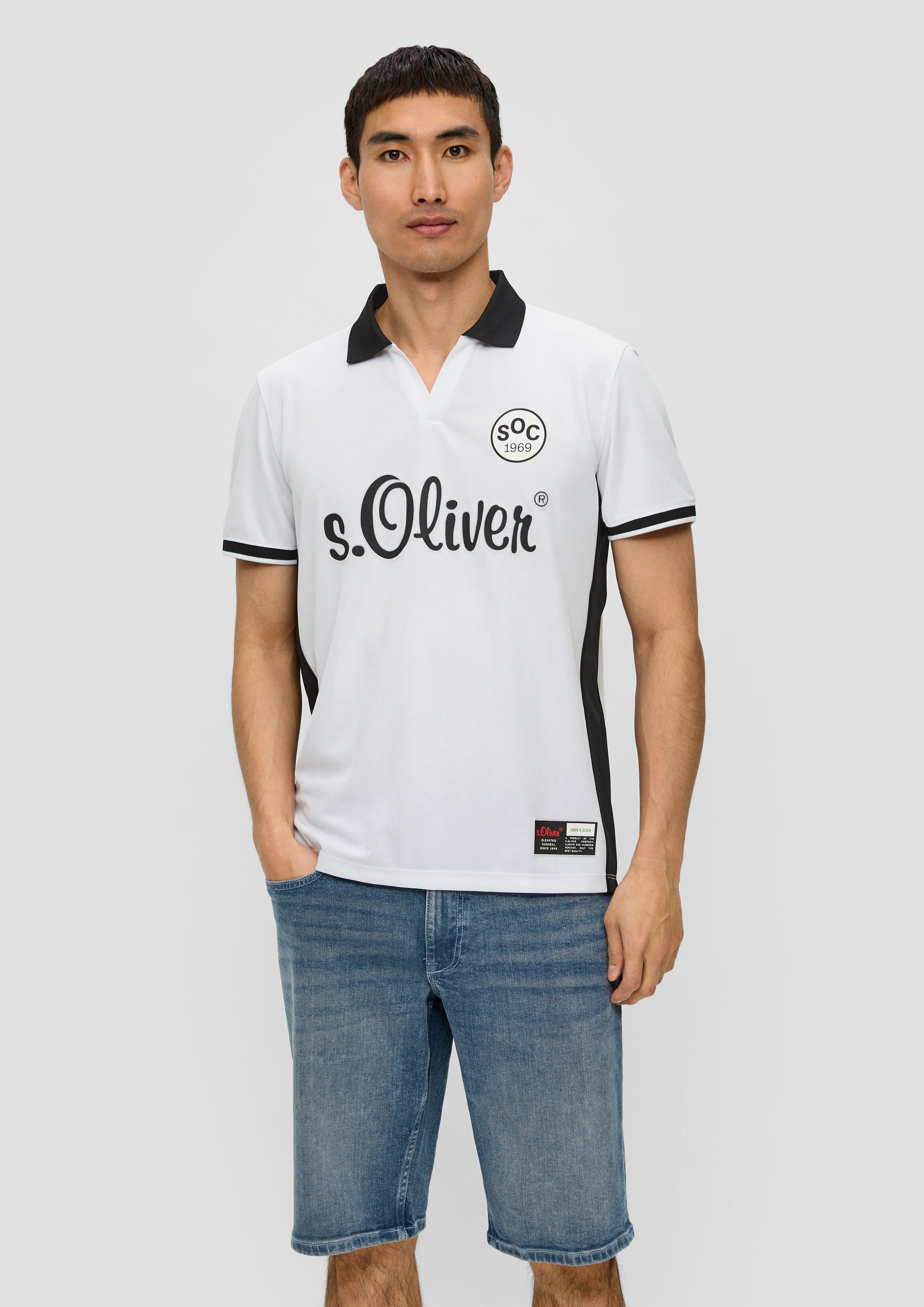 s.Oliver Kurzarmshirt Poloshirt mit EM-Print Logo