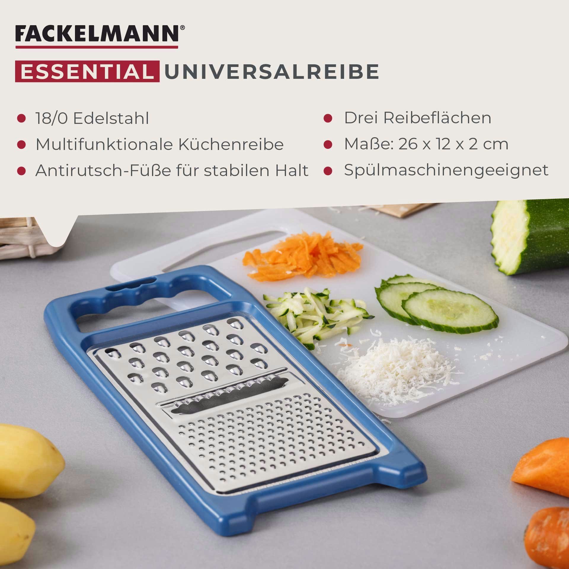 FACKELMANN Küchenreibe Universalreibe, Gemüsereibe, Käsereibe, Hobel, Raspel