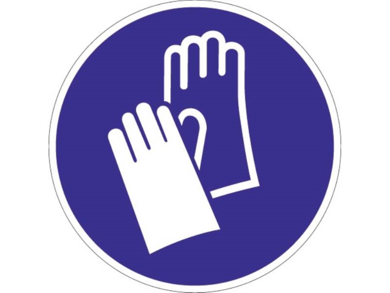 PROMAT Handschutz Folie Handschutz benutzen D.200mm blau/weiß ASR A1.3 DIN EN ISO 7010