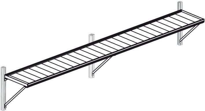 KGT Hängeregal Linea II, BxT: 204x26 cm | Hängeregale