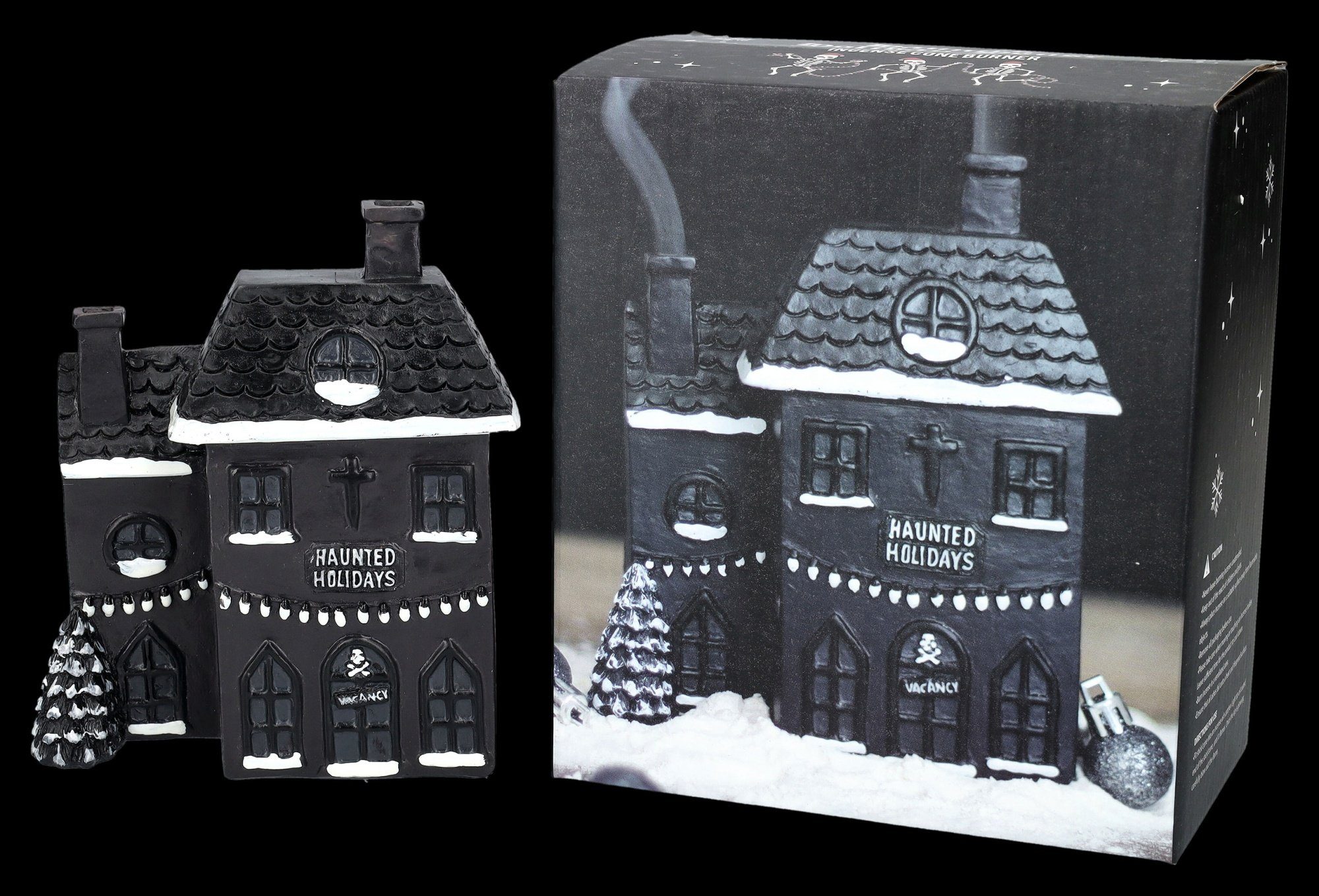 Figuren Shop GmbH Räuchermännchen Räucherkegelhalter - Haunted House - Fantasy Dekoobjekt Räucherhalter