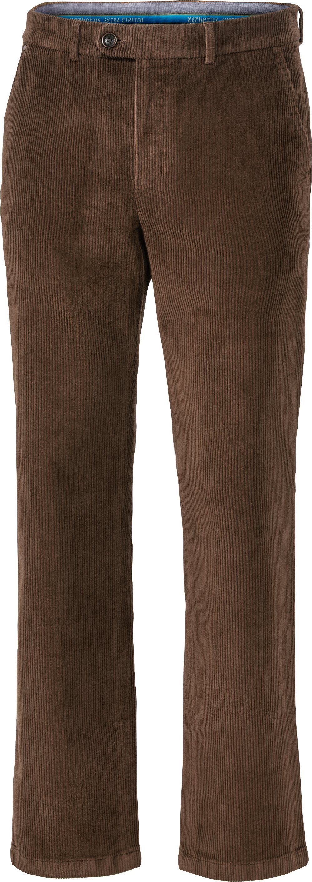 Zerberus Cordhose mit elastischem Bund braun