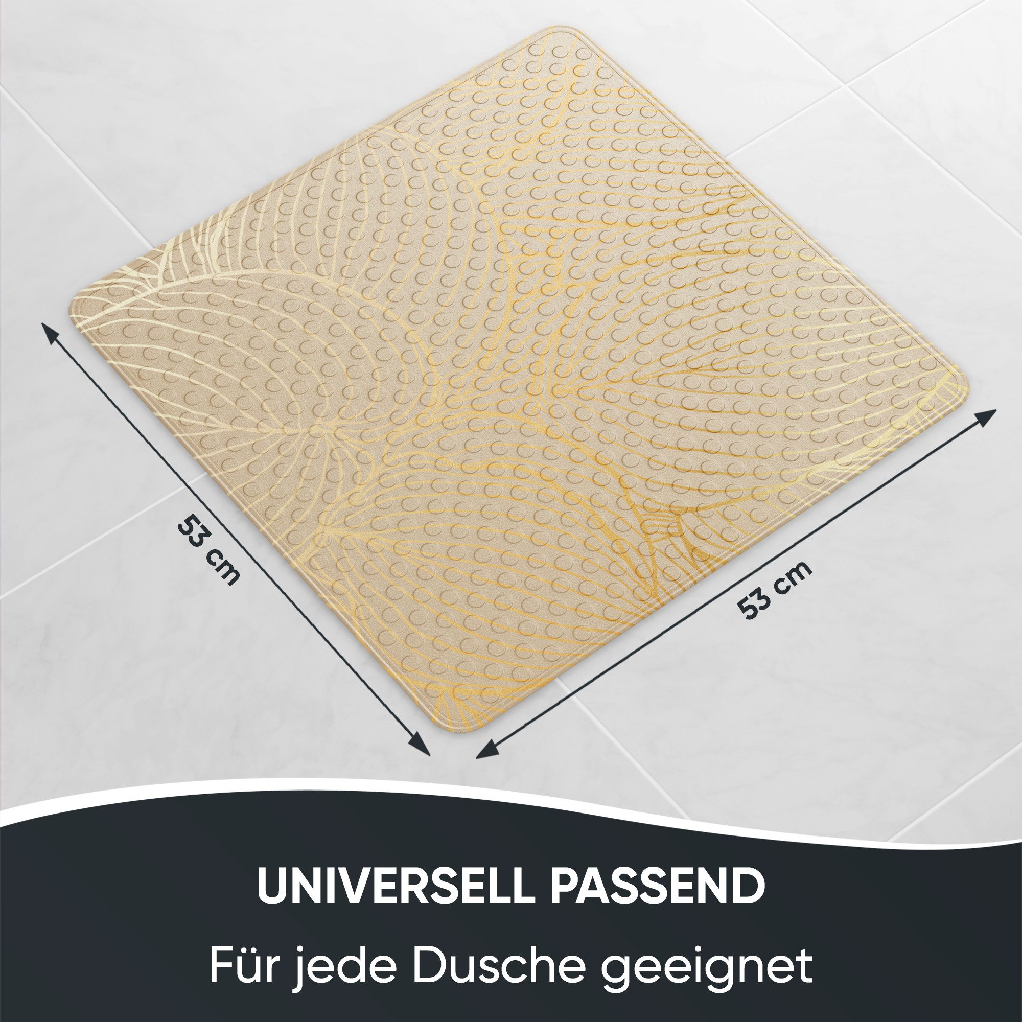 Sanilo Duschmatte mit Motiv, viele schöne Badematten zur Auswahl, rutschfeste & sichere Badematte, hochwertig, Kunststoff PVC, quadratisch, 230 extra starke Saugnäpfe, 53 x 53 cm, waschbar