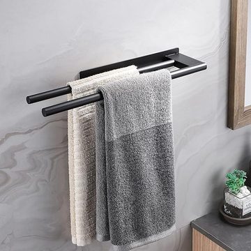 BlauCoastal Handtuchhaken Zweiarmiger Handtuchhalter aus Edelstahl, Badezimmer, (Doppelter Handtuchhalter 40 cm), Kein Bohren erforderlich, selbstklebend