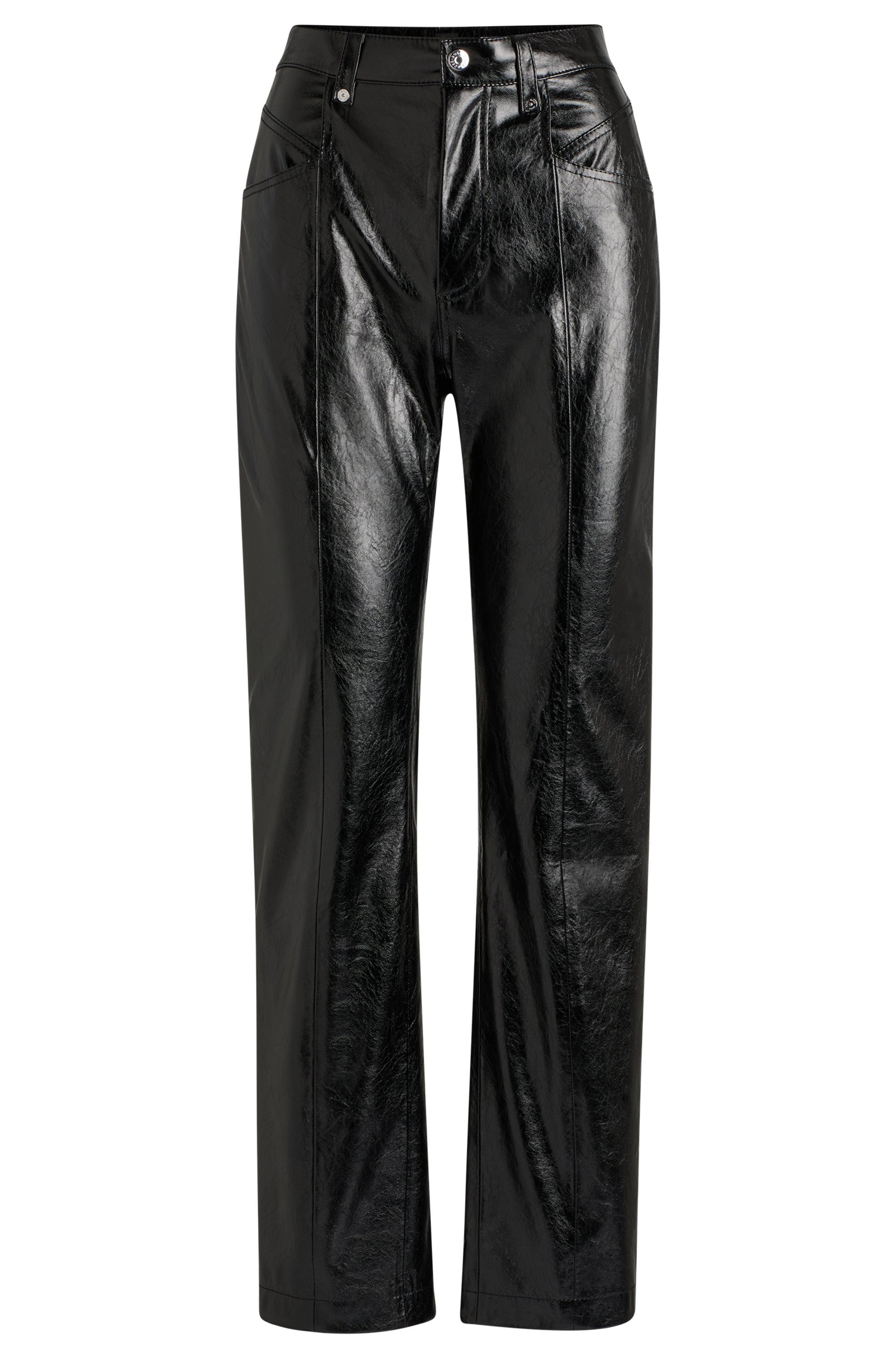 BOSS ORANGE Lederimitathose Tadas Premium Damenmode mit Eingrifftaschne, Gü günstig online kaufen