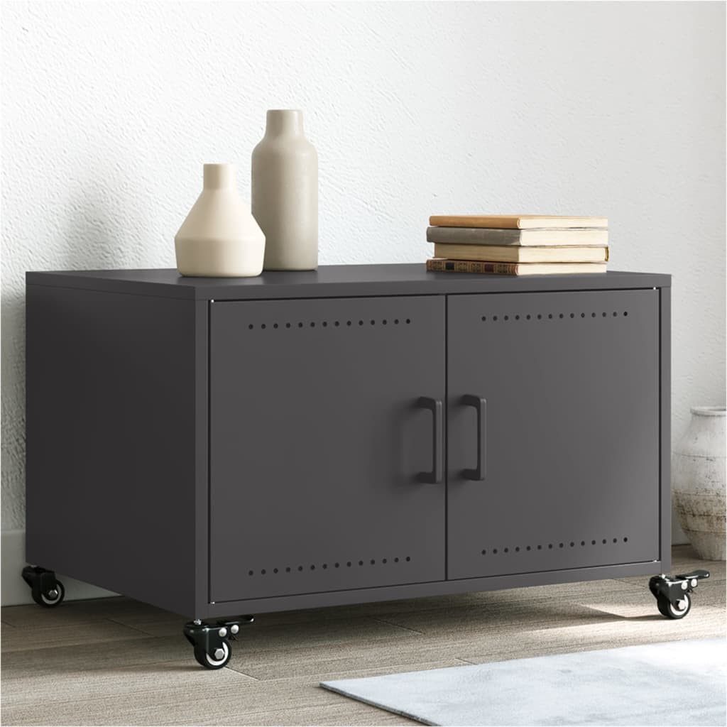 vidaXL Couchtisch Couchtisch Schwarz 68x50x43,5 cm Stahl (1-St)