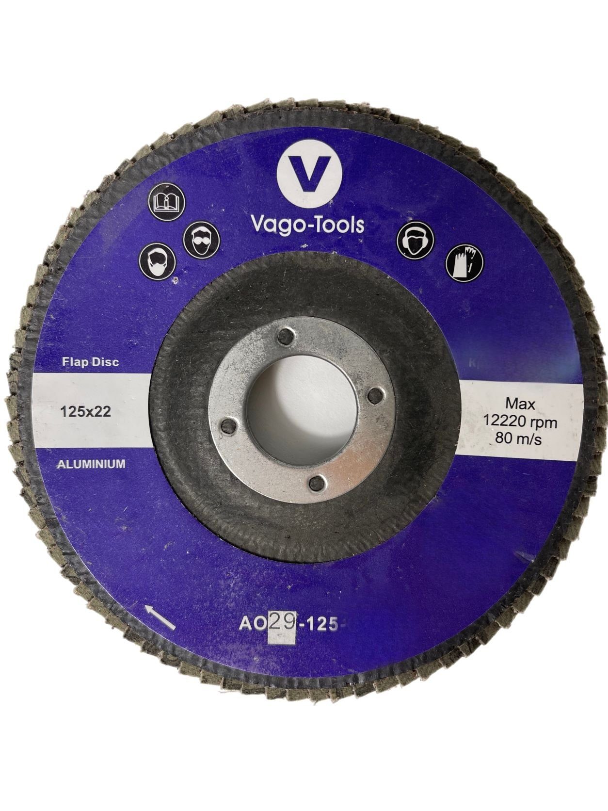 VaGo-Tools Schleifscheibe Fächerschleifscheiben 125mm konisch P80 Braun 50x, (Packung) | Schleifblätter
