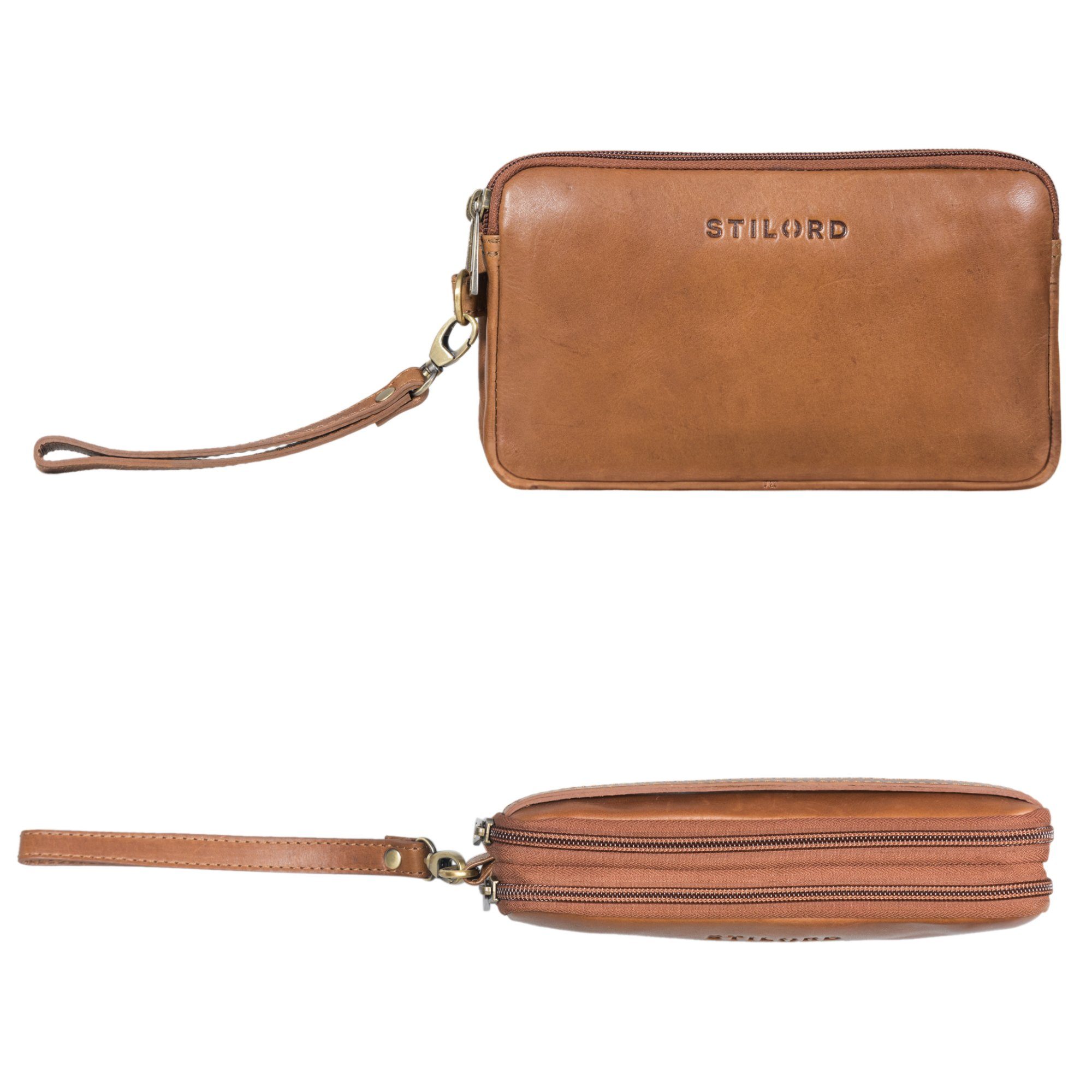 STILORD Handtasche "Richie" Kleine Handgelenktasche Leder Männer