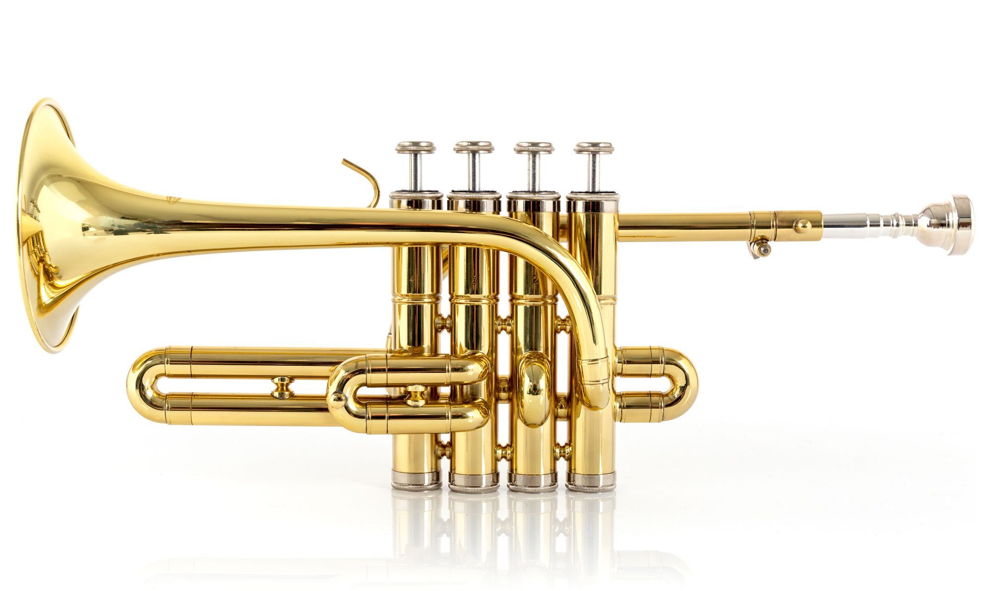 Classic Cantabile Trompete PT-196 Bb-Piccolotrompete - Lange Bauform - Inkl. Mundstück und Koffer Bb