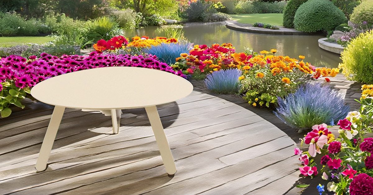 habeig Gartentisch Ovaler Beistelltisch aus Stahl, günstig online kaufen