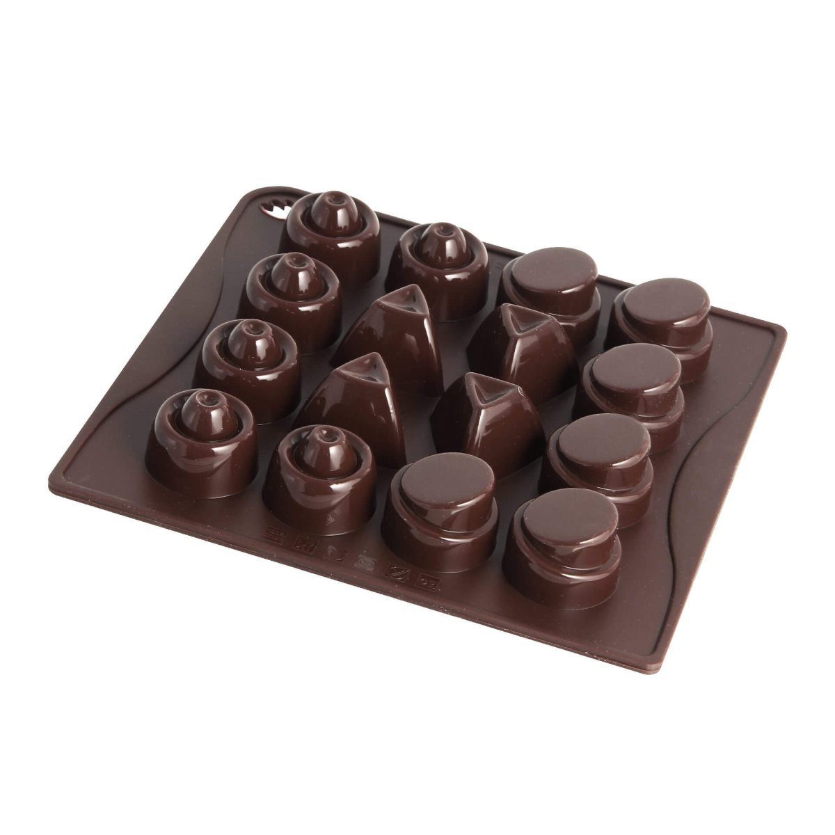 Dr. Oetker Küchenhelfer Silikonform Silikon-Schokoladenform Classic, 16 St.