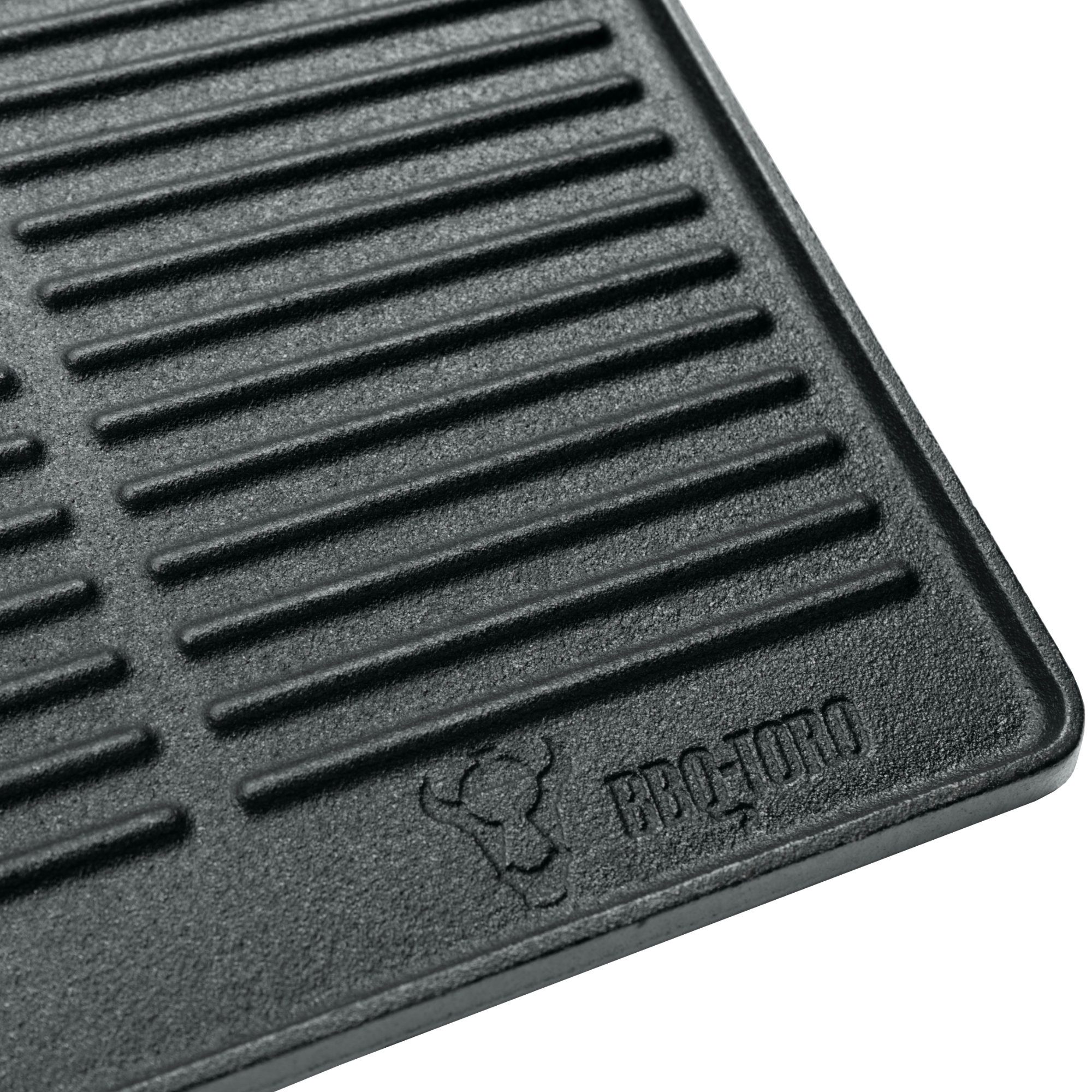 BBQ-Toro Grillplatte Gusseisen Grillplatte 41,5 x 27,5 cm, Wendeplatte, preseasoned, beidseitig verwendbar