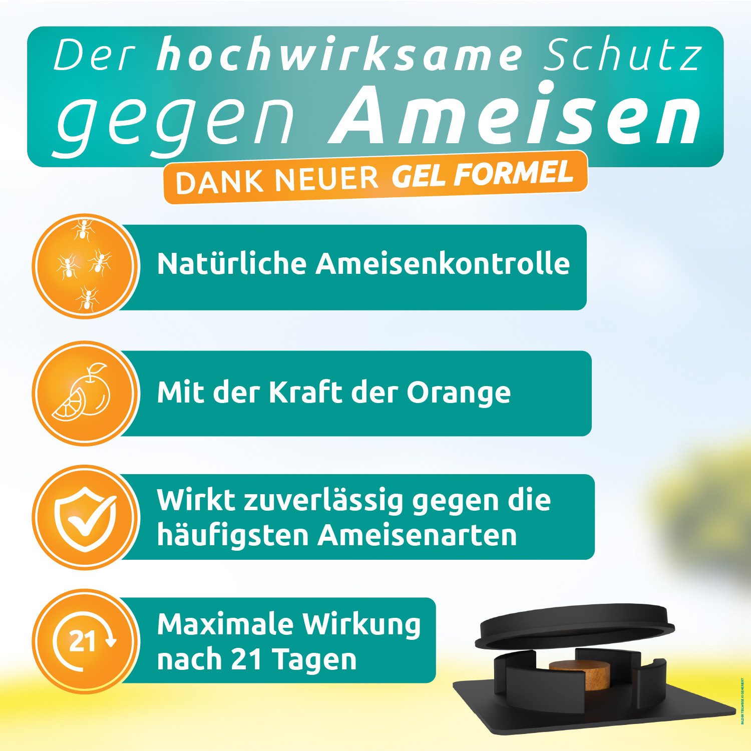 Silva Haus & Garten Vergrämungsmittel Silva® Ameisenköder 4er – gegen Ameisen im Haus & Garten – PT19 Biozid, 4-St., Set aus 4 Köderdosen, 4 Stück für drinnen & draußen