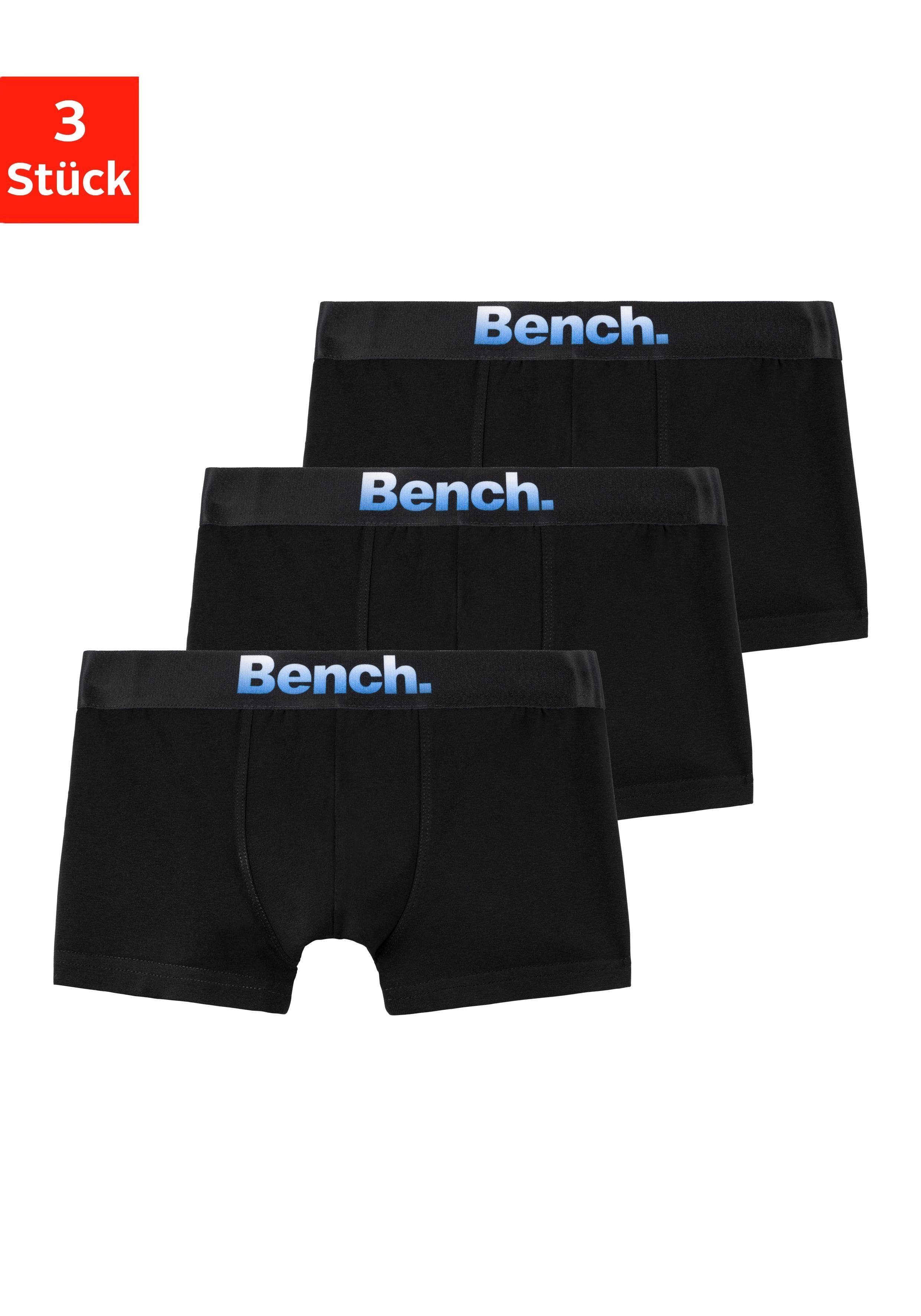 Bench. Boxer Boxershorts für Jungen (Packung, 3-St) unifarben, mit Logobund, Baumwollmischung