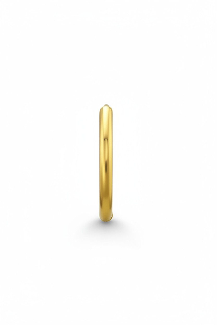 Diademita Paar Ohrstecker Goldfarbene Edelstahl-Huggie-Creolen (Set)