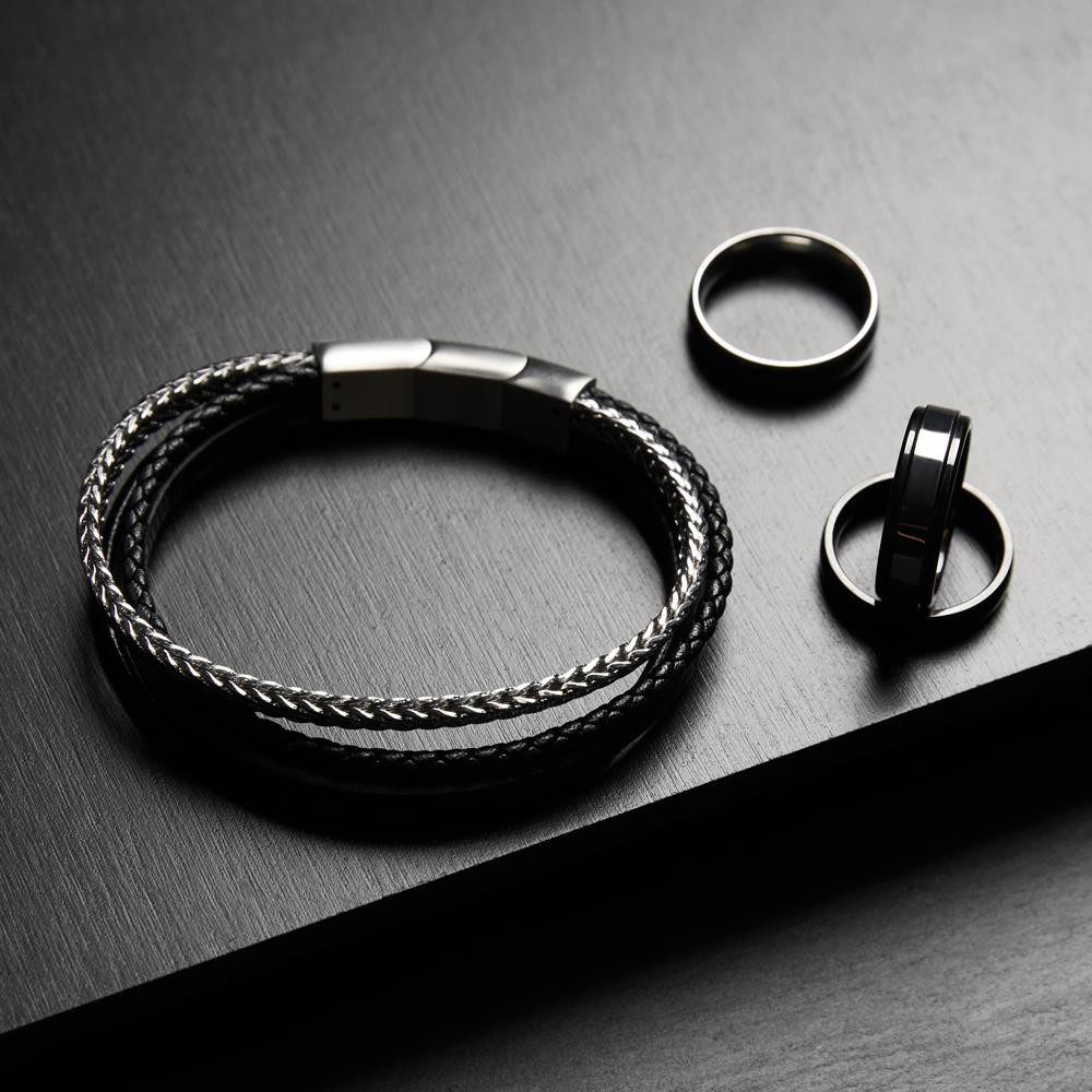 Unique Fingerring Schwarz aus Edelstahl - 5mm R9084 günstig online kaufen
