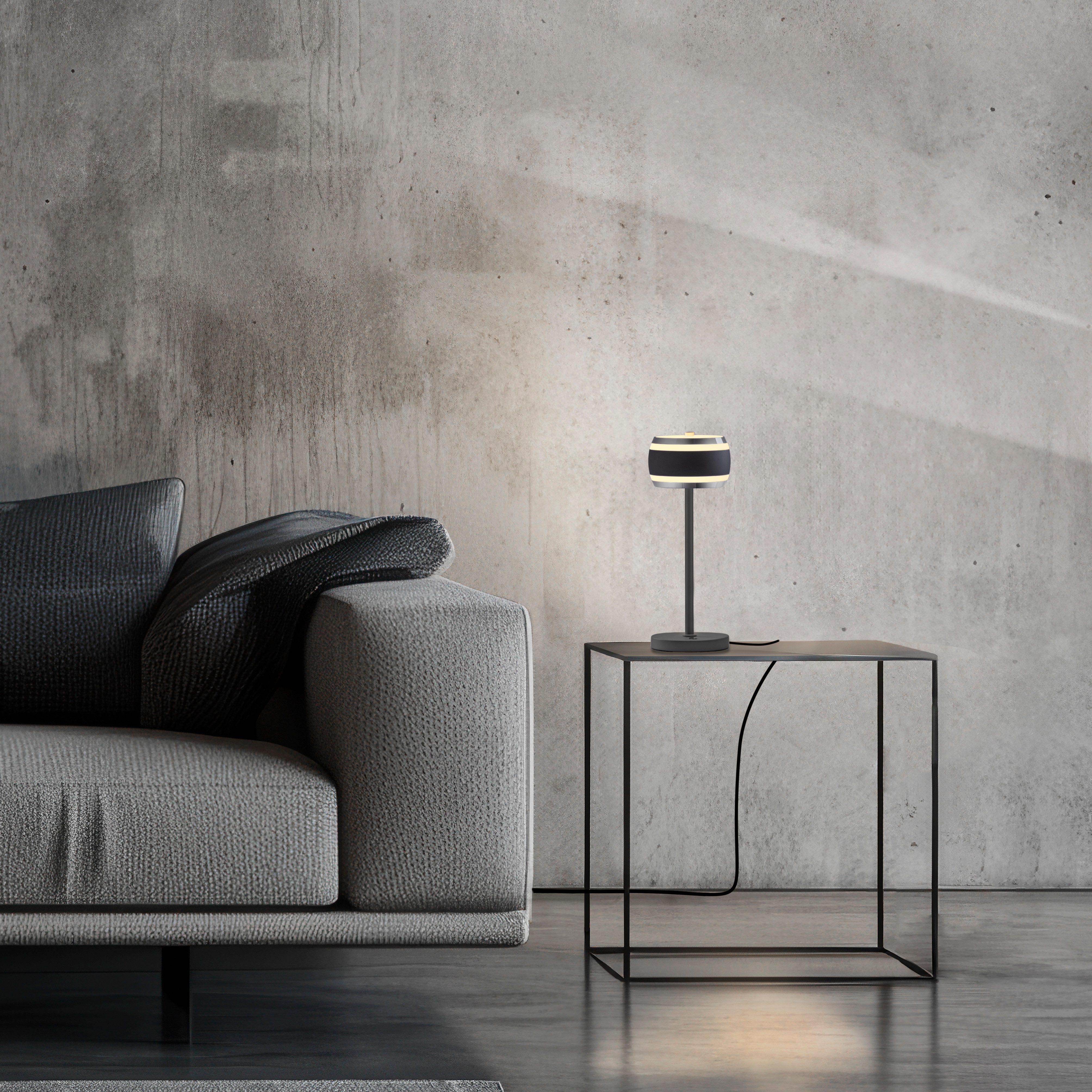 Neuhaus PURE LED Tischleuchte PURE Falling Rings, CCT - über Fernbedienung, LED fest integriert, warmweiß - kaltweiß, Akkubetrieben, CCT, stufenlos dimmbar über Touchdimmer