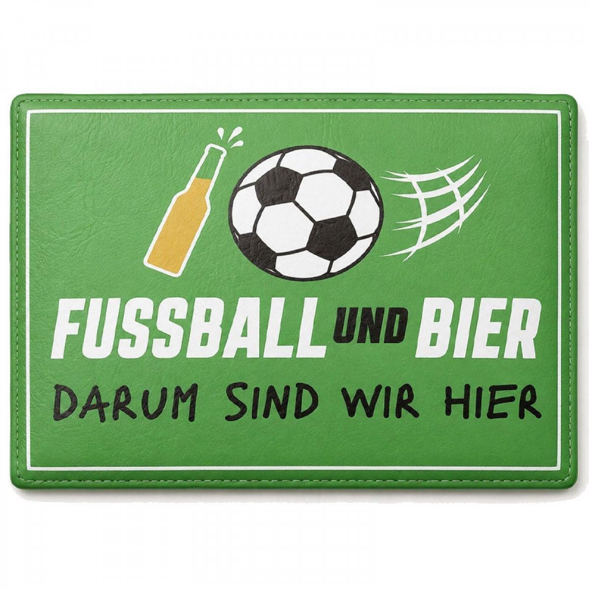 GILDE Kopfkissen Sitzpolster für Bierkästen Fußball und Bier Grün